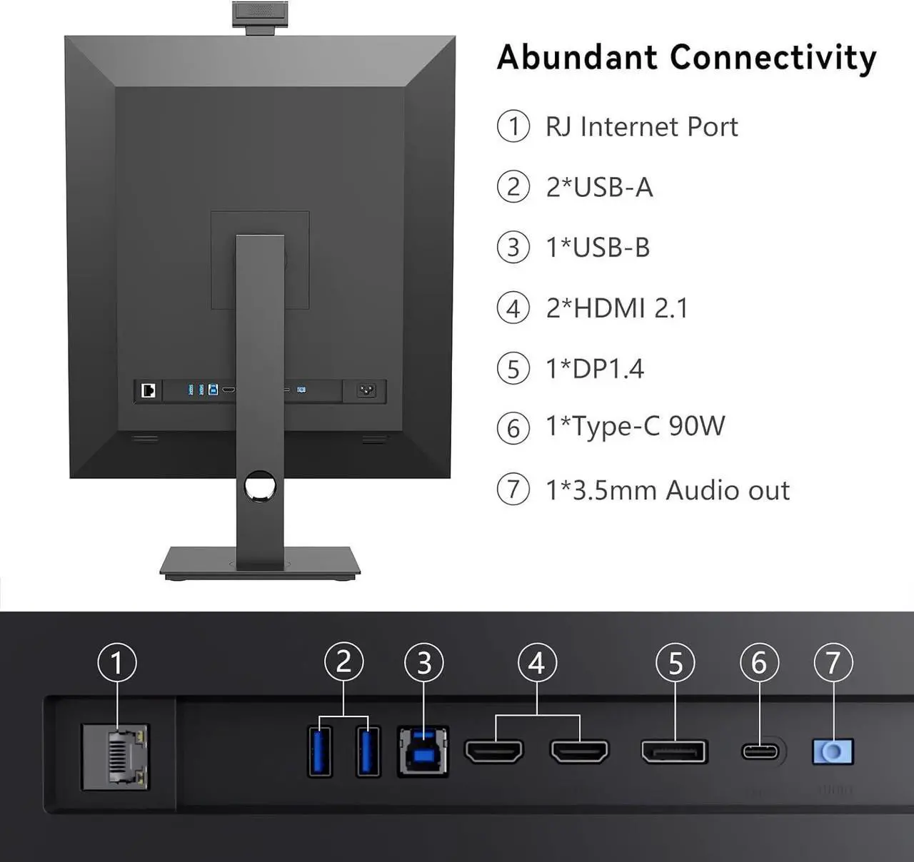 Alt view image 5 of 7 - INNOCN 28C1Q 28" Computer Vertical Monitor, 16:18 SDQHD 2560 x 2880 Nano IPS Display, 60Hz, 98% DCI-P3, HDR 10, Built-In Webcam, USB Type C, Height/Pivot Adjustable