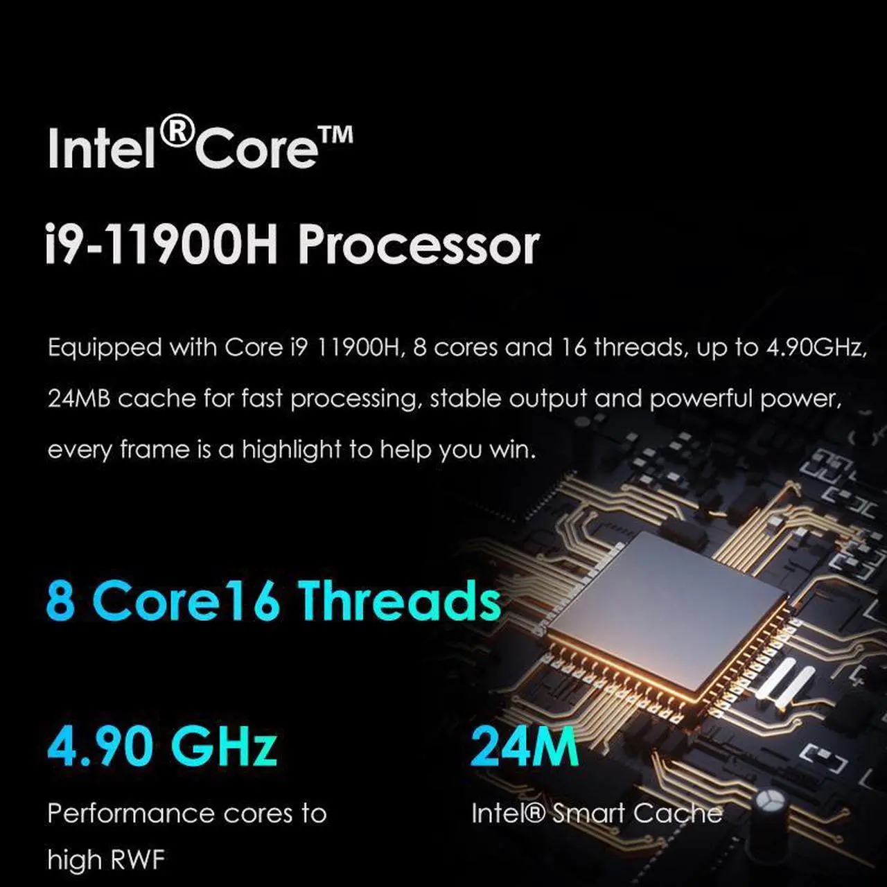 Alt view image 3 of 6 - BRENUC Mini PC C14T Intel Core i9-11900H (up to 4.9GHz), 16GB DDR4 RAM 512GB NVME SSD, Intel UHD Graphics, Windows 11 Pro, Dual 2.5G LAN 4K Triple Display WiFi 6 Bluetooth 5.2