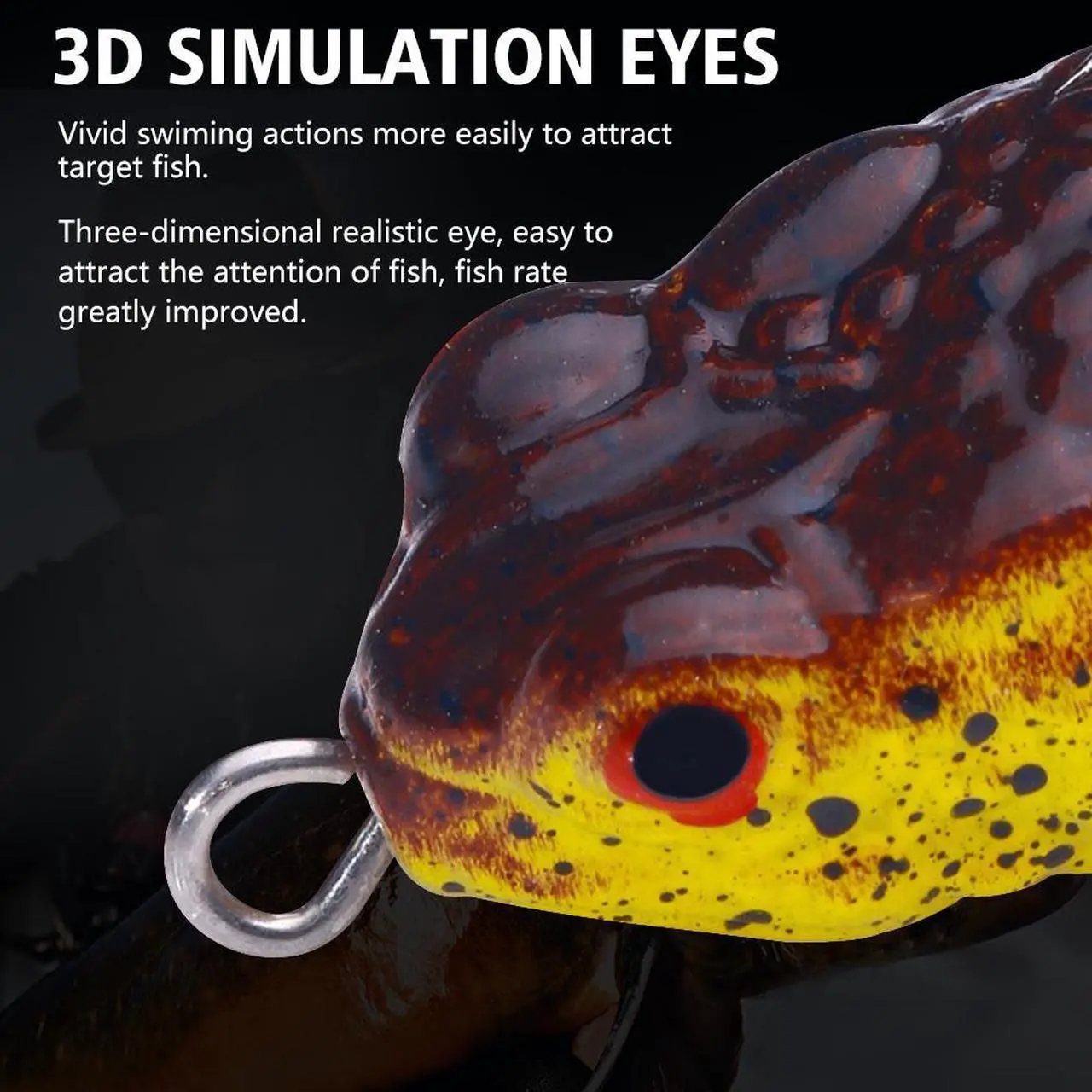 Alt view image 7 of 7 - 8pcs 2.5cm 3.4g Realistic Fishing Toad Lures Double Hide Hook With Sequins Topwater Silicon Artificial Bait Soft Frog For Bass Pike