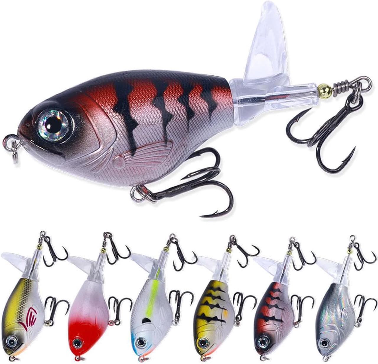 Main image of 6pcs Fishing Lures Set, Topwaters Pencil Artificial Hard Bait Bass Soft Rotating Tail Wobblers Fishing Tackle 3.23in (8.2cm) 11.4g