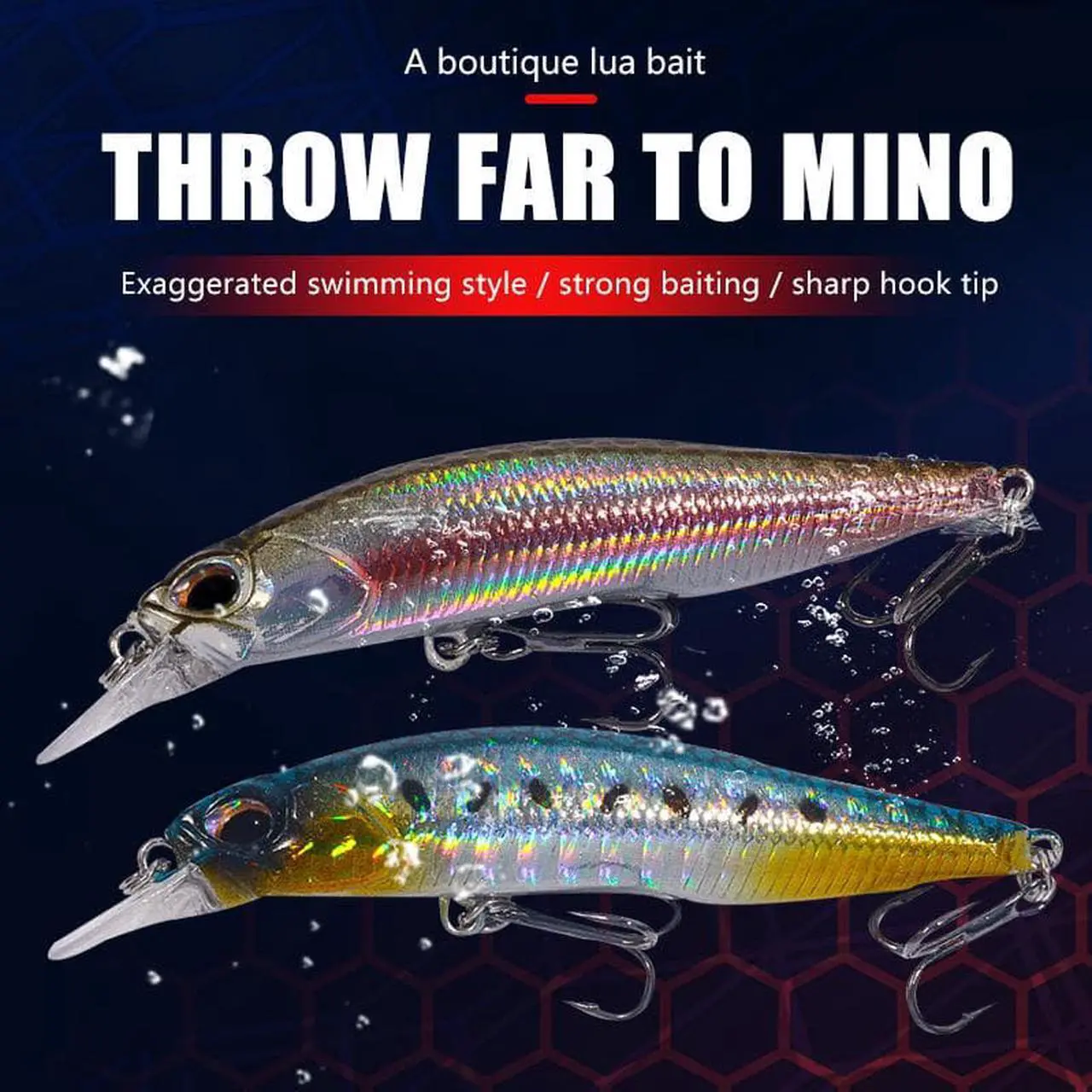 Alt view image 7 of 7 - 8pcs Minnow Fishing Lure Set Wobbler Crankbait Isca Artificial Hard Bait Carp Mini Fishing Lures Pesca Tackle, 2.95in/7.5cm, 5.1g, 10# Fish Hook