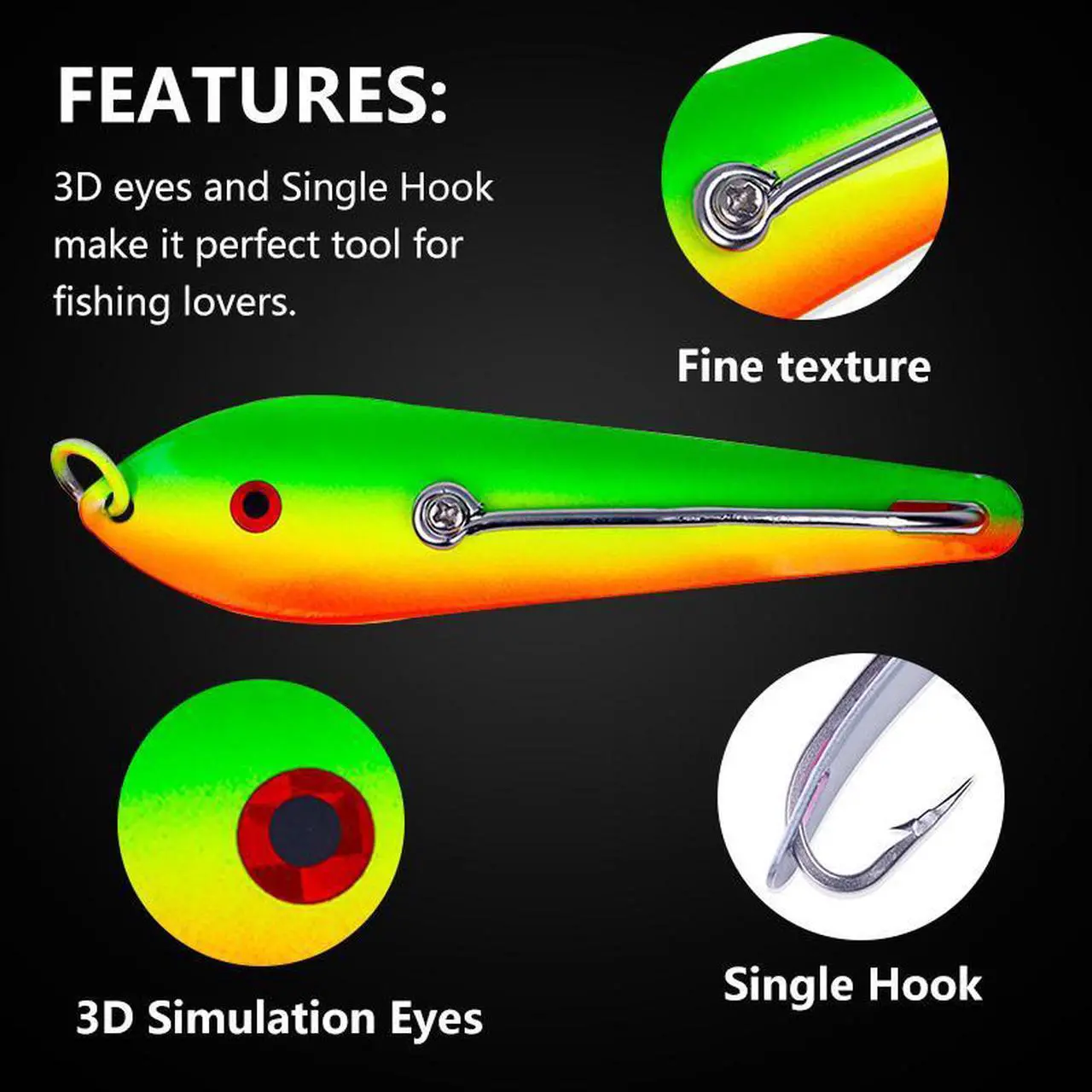 Alt view image 4 of 6 - 6pcs Metal Spoon Fishing Lure With Single Hook, Sinking Artificial Bait For Carp Pike Saltwater