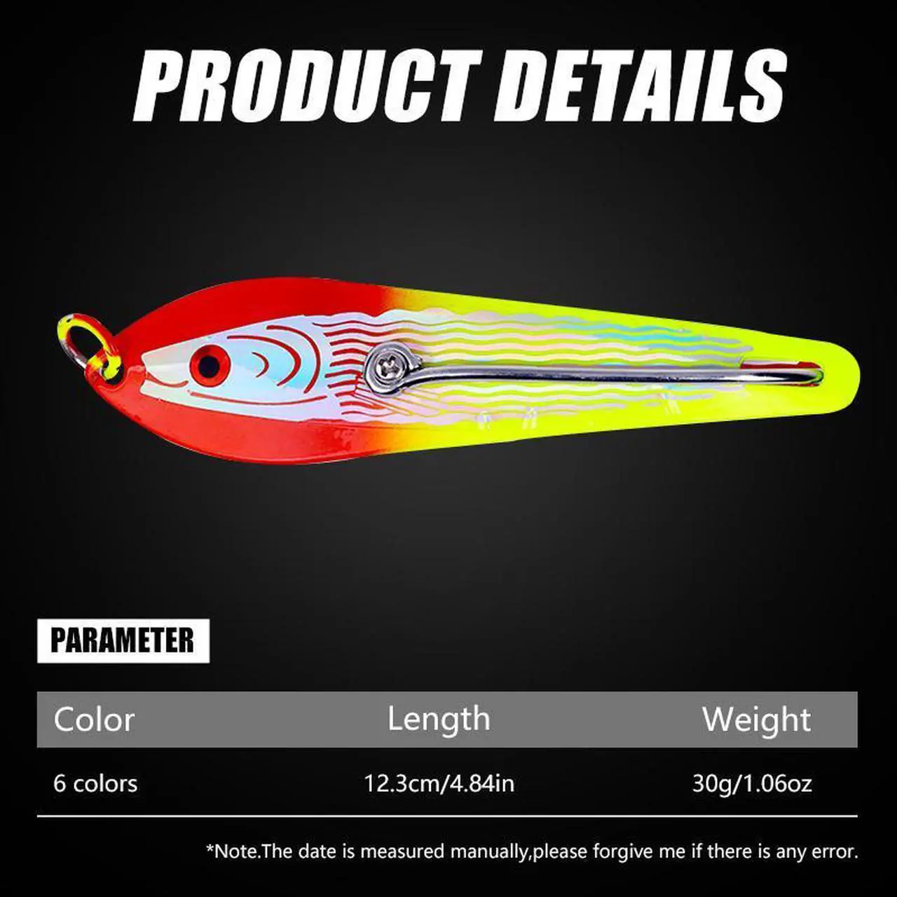Alt view image 3 of 6 - 6pcs Metal Spoon Fishing Lure With Single Hook, Sinking Artificial Bait For Carp Pike Saltwater