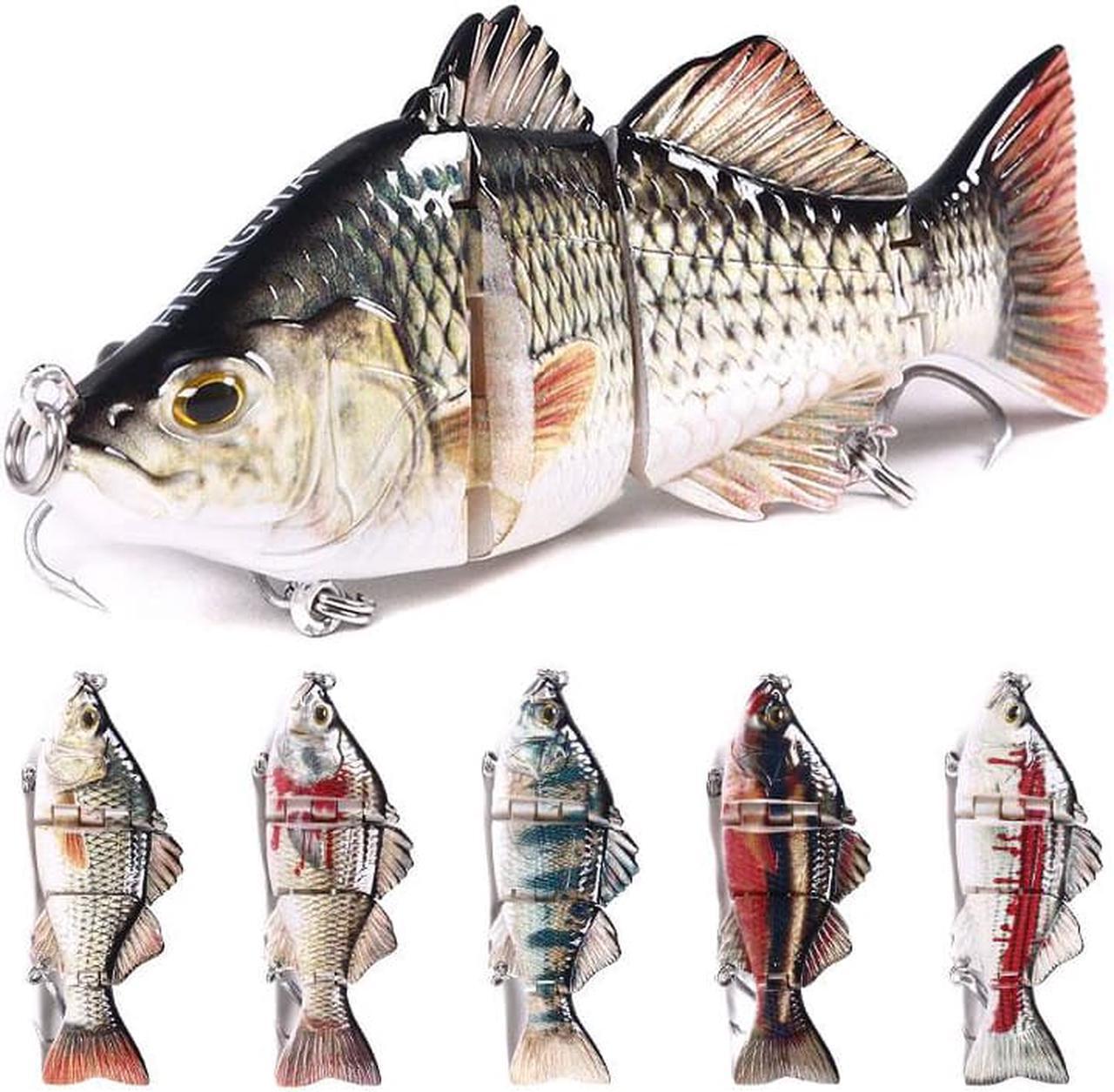 Main image of 5pcs Multi Jointed Swimbait Fishing Lures Bait 4 Segment Big Giant Sinking Fishing Bass Lures,Crankbaits Swimbaits with Treble Hook,10cm  22g