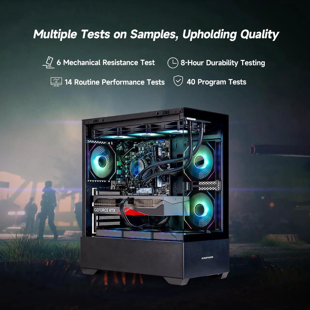 Alt view image 4 of 7 - VTG Gaming Desktop PC , Ryzen9 9900X, Radeon RX 7900 XTX 24G , 32GB DDR5 2TB SSD NVMe , 850W PSU, Wi-Fi, 360 Liquid Cooler , ARGB Fans , Windows 11 Home 64-bit , gaming pc