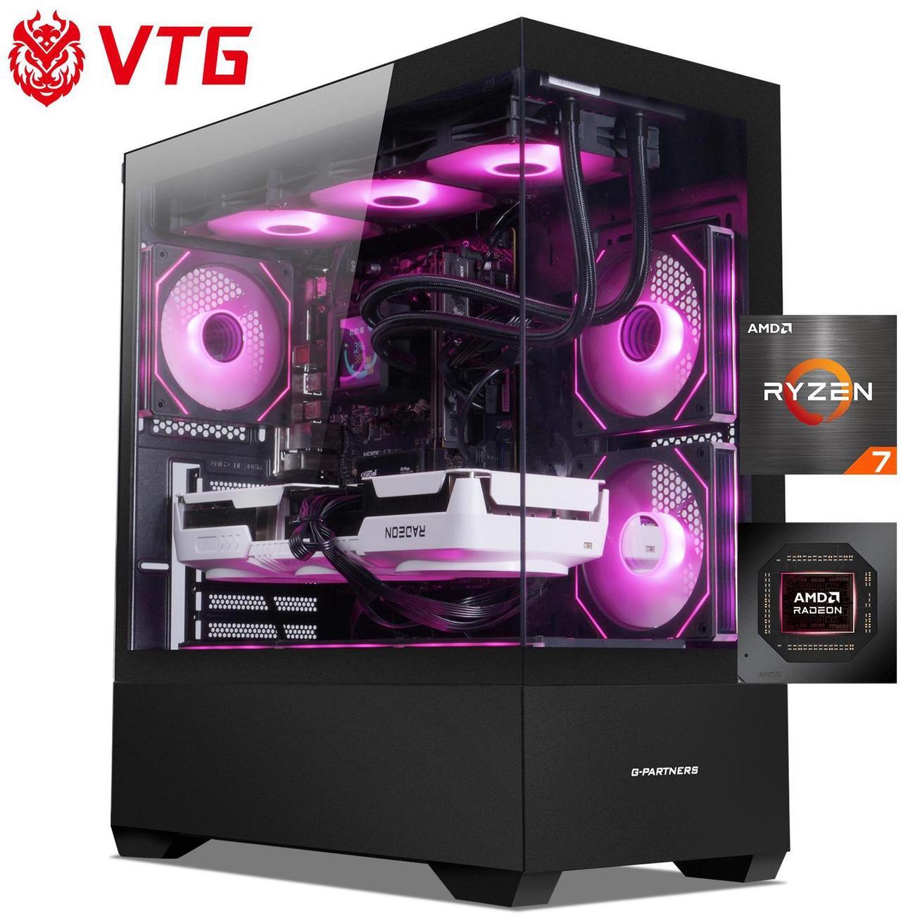 Main image of VTG Gaming PC AMD Ryzen7 9700X, Radeon RX 9070XT 16G, 1TB NVME SSD, 32GB DDR5 RAM , 850W GOLD PSU ,360MM AIO liquid cooler , MSI B650M , Windows 11 Home, WIFI,  Prebuilt Gaming Pc New computer