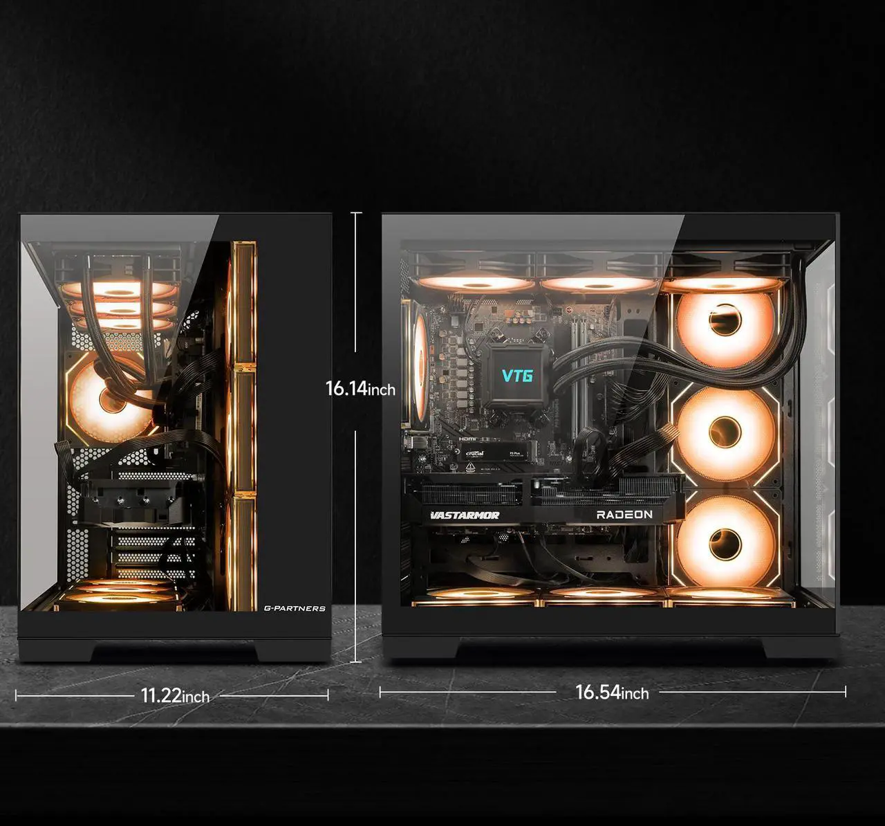 Alt view image 6 of 7 - VTG Gaming Desktop PC , Ryzen5 9600X, Radeon RX 9070 GRE ,MSI B650M 32GB DDR5 1TB NVMe SSD, 650W GOLD PSU, Wi-Fi,360 Liquid Cooler,ARGB Fans , Windows 11 Home 64-bit ,Prebuilt Gaming Pc New computer