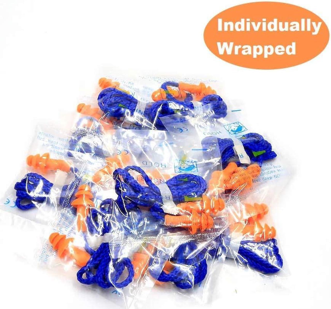 Alt view image 2 of 6 - 20 Pairs of Soft Silicone Corded Ear Plugs Reusable Sleep Swim Noise Hearing Protection Earplugs Music Concerts Construction Shooting Hunting Motor Sports