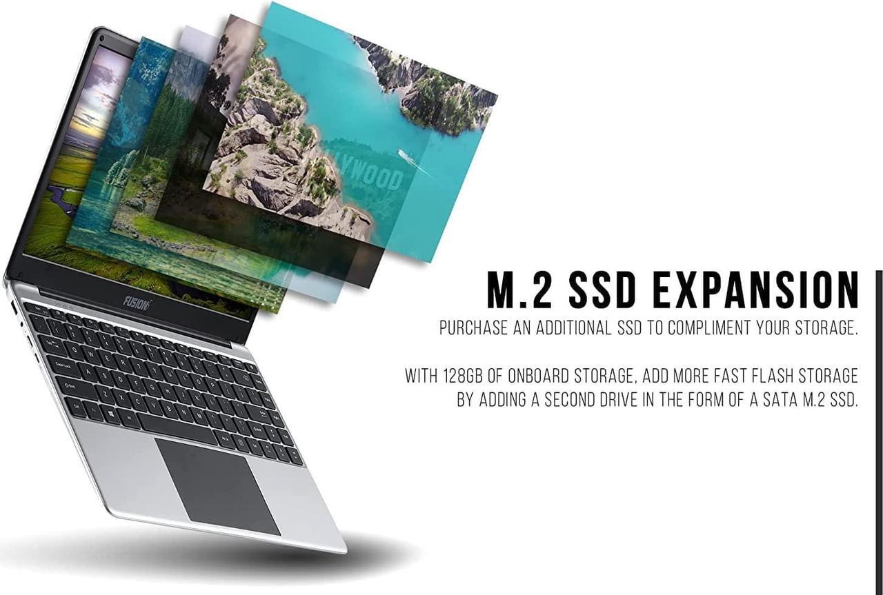 Alt view image 6 of 7 - Fusion5 14.1" Full HD Windows 11 Laptop - 128GB Storage, 4GB RAM, T90B+ Pro Model Lapbook, N4120 Intel Quad Core CPU, 5GHz WiFi (Dual-Band WiFi) 2X WiFi speeds, USB 3.0, Supports M.2 SATA SSD (128GB)