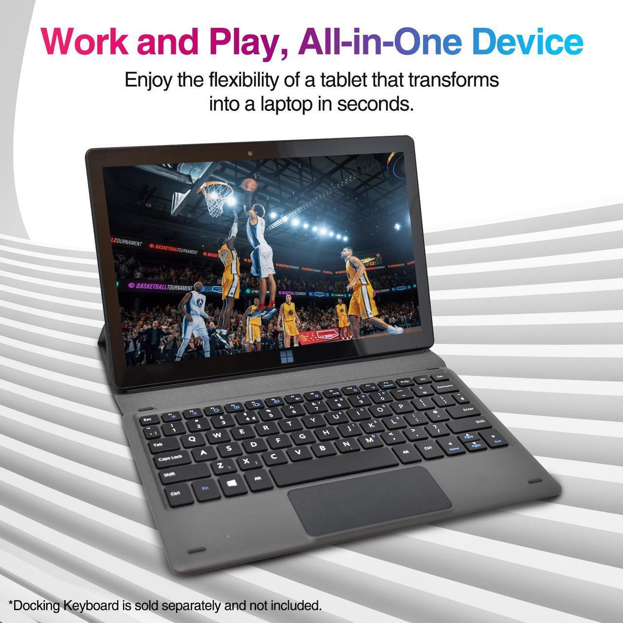 Alt view image 5 of 6 - Fusion5 10.1" Windows 11 Tablet PC - Ultra Slim Full HD Tablet Computer - 8GB RAM, 128GB Storage, 10 Inch Display, 5G WiFi, Quad-Core CPU, USB 3.0, Micro HDMI, Dual Cameras, Bluetooth