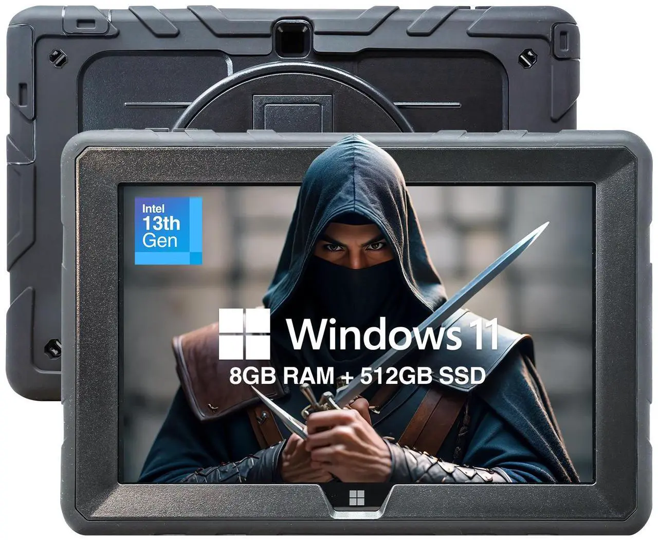 Main image of Fusion5 10.1" Windows 11 Full HD Rugged Tablet PC - 13th Gen CPU, 8GB RAM, 512GB SSD, 10 Inch, 5G WiFi, HD Webcam, Micro HDMI, Expandable Storage
