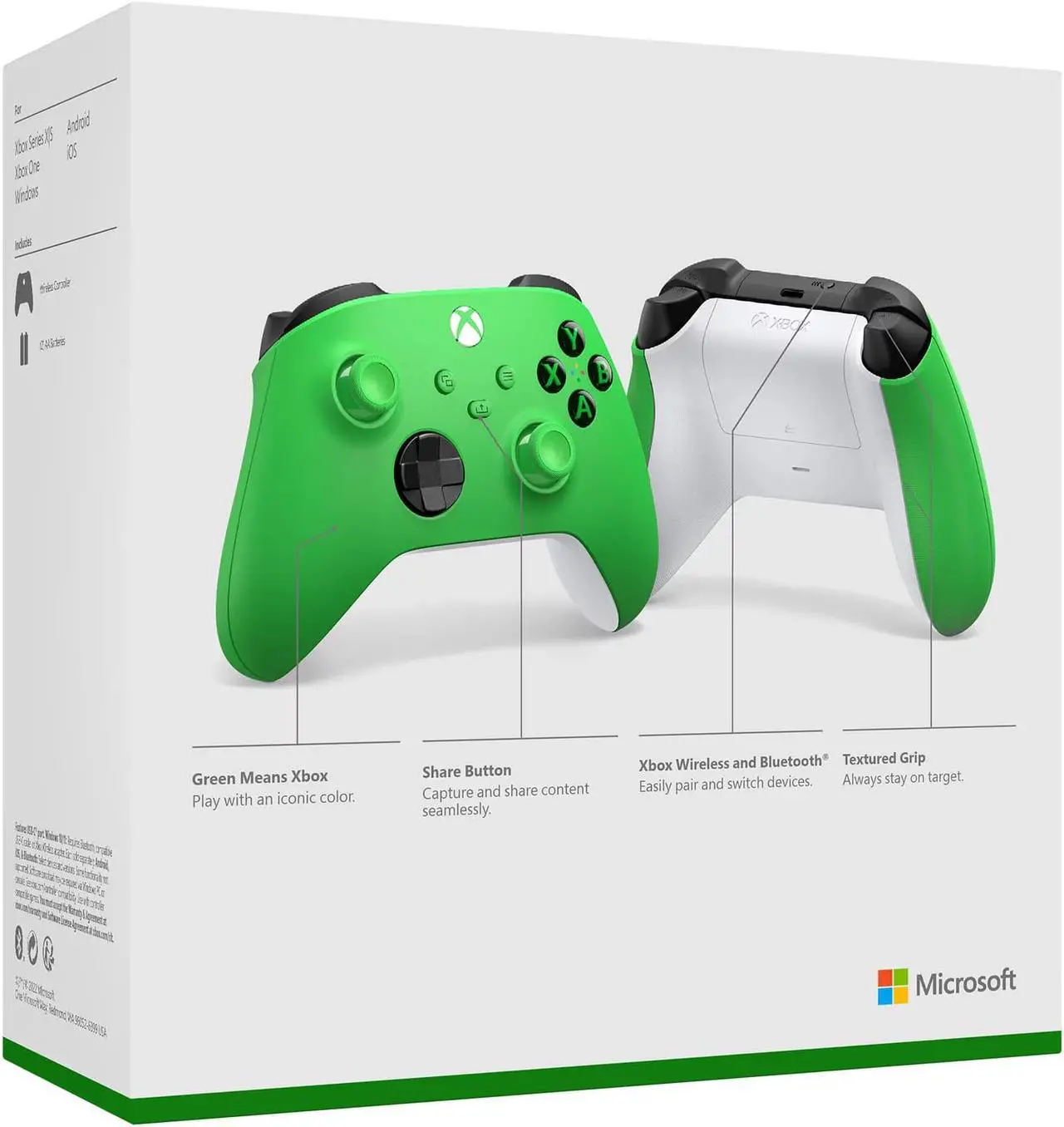 Alt view image 6 of 6 - Microsoft Xbox Wireless Controller - Velocity Green
