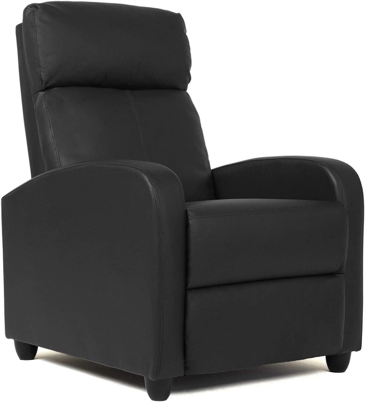 Main image of FDW Recliner Chair Push Back Sofa Home Theater Seating with Lumbar Support and Leather Padded Seat Backrest for Living Room