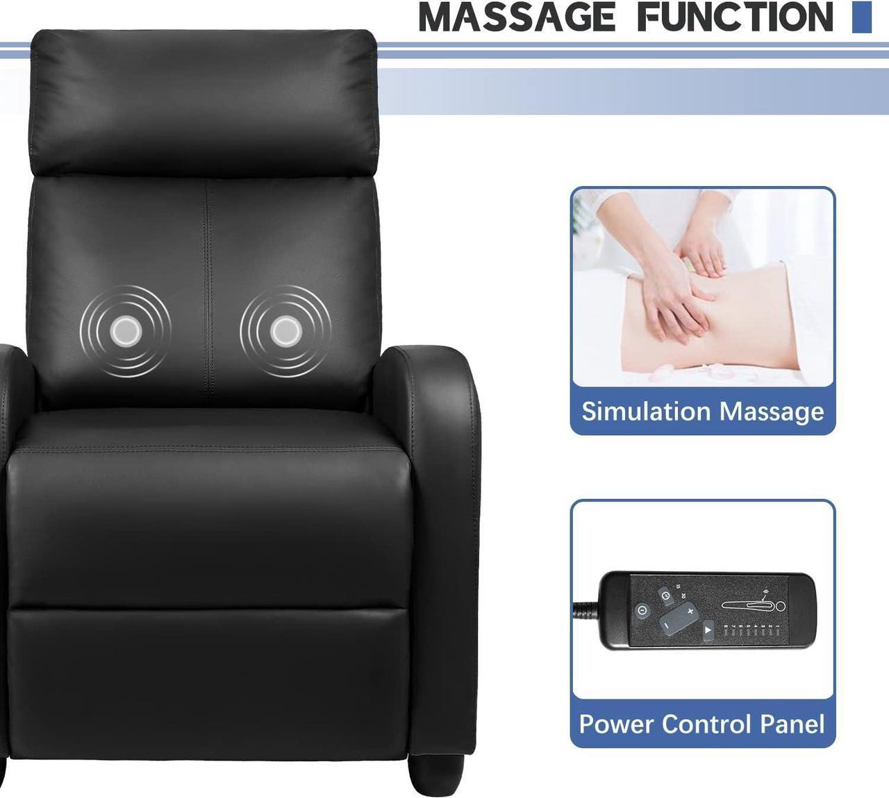 Alt view image 5 of 7 - Furniwell Recliner Chair for Living Room Massage Recliner Chair Adjustable Leather Winback Single Sofa Home Theater Seating Modern Reclining Lounge for Adults with Footrest (Black), Welcome to consult