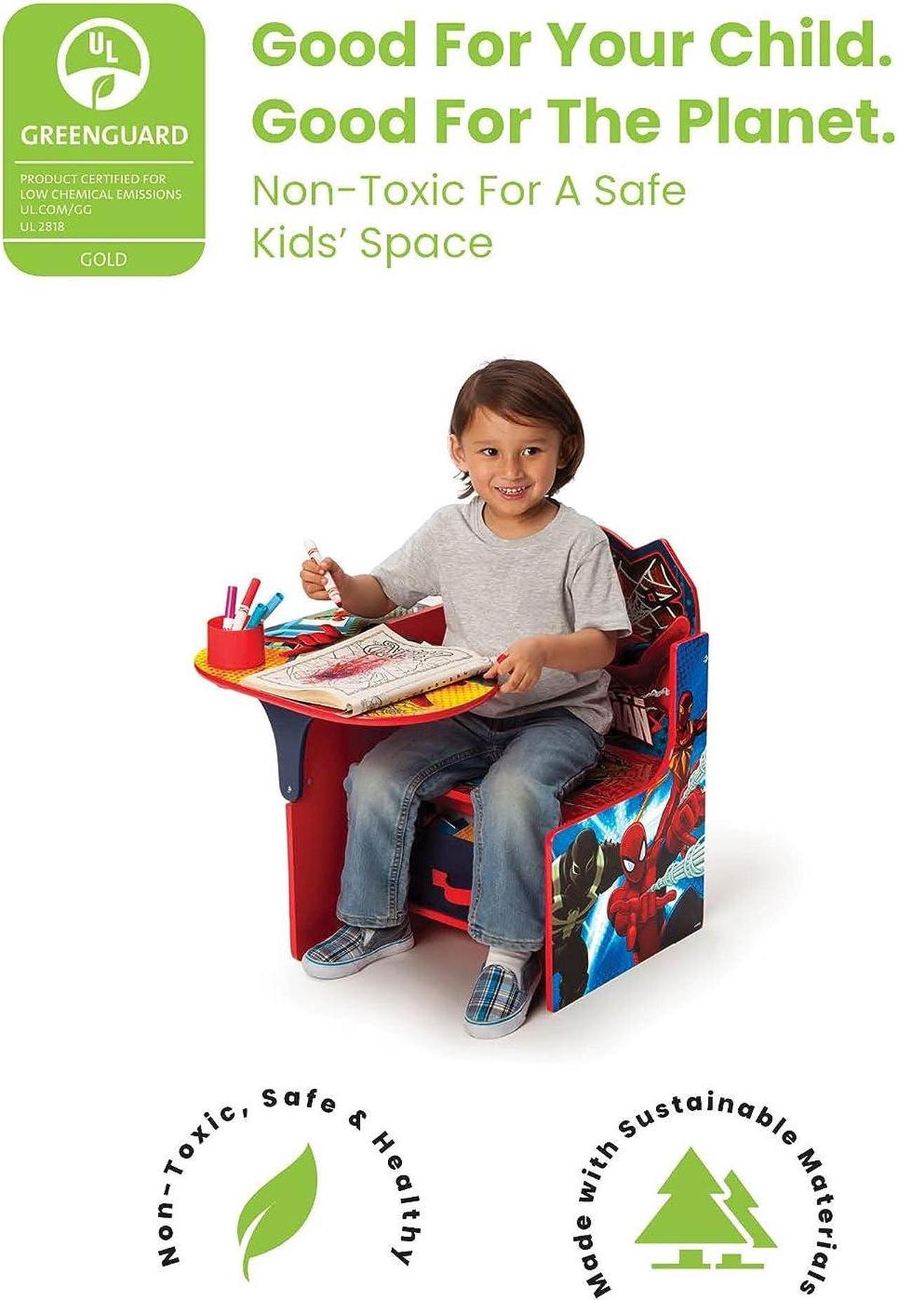 Alt view image 4 of 7 - Delta Children Chair Desk With Storage Bin - Greenguard Gold Certified, Spider-Man, Arm Rest, Cushion Availability, Engineered Wood