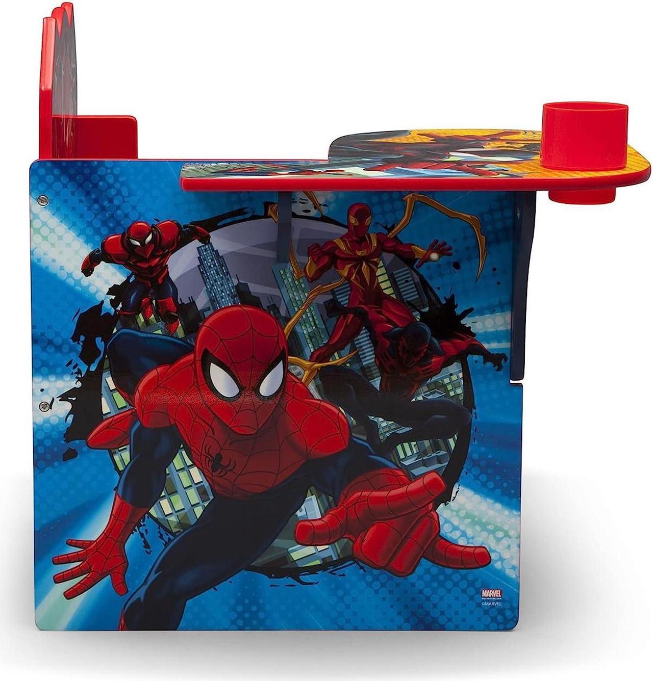 Alt view image 6 of 7 - Delta Children Chair Desk With Storage Bin - Greenguard Gold Certified, Spider-Man, Arm Rest, Cushion Availability, Engineered Wood