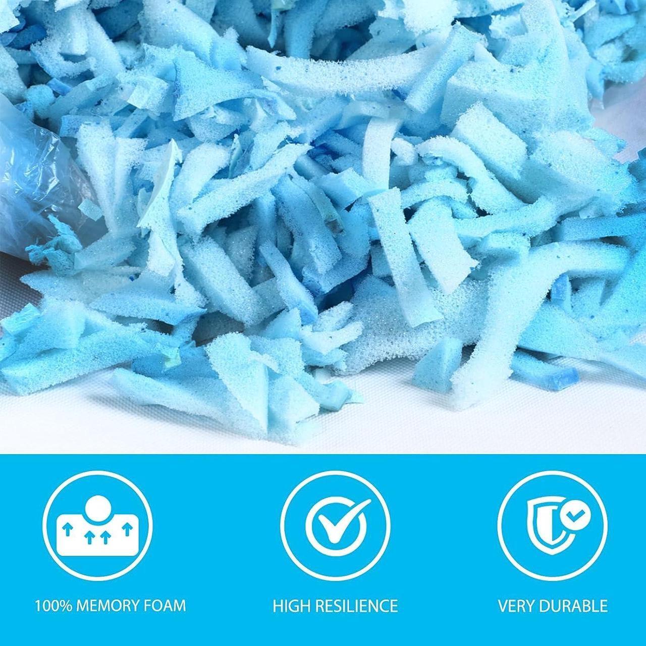 Alt view image 3 of 7 - MorTime 10 lb Bean Bag Filler Shredded Memory Foam Fill for Bean Bags Pillows Chairs Crafts, Bean Bag Refill Replacement Fills, 28 L
