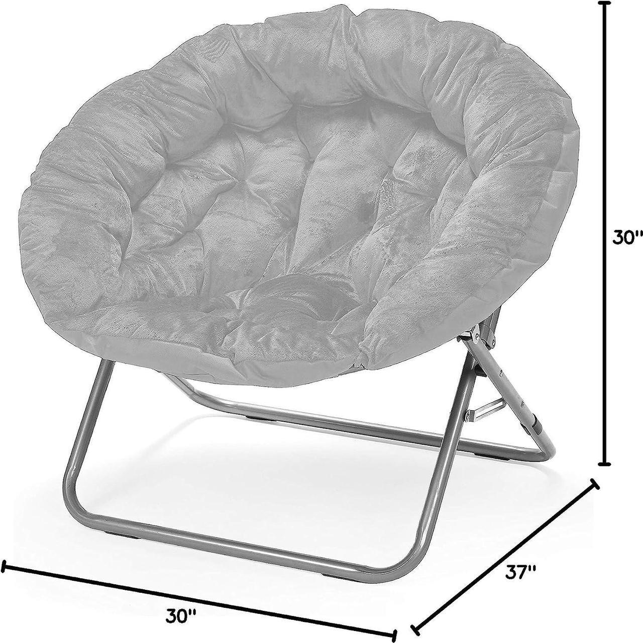 Alt view image 2 of 4 - Urban Shop Micromink Oversized Moon Chair, Metal, Grey, Welcome to consult
