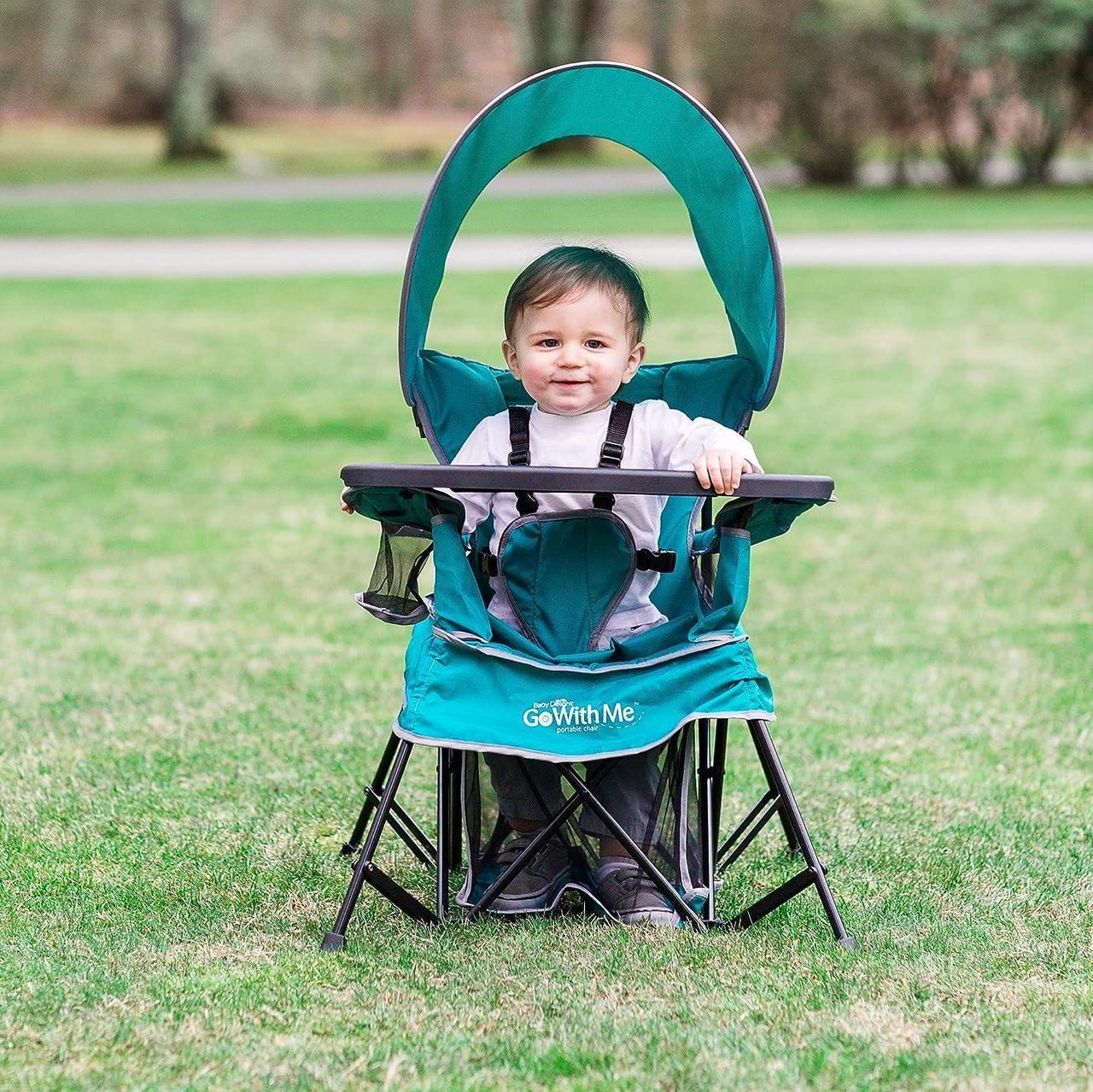 Alt view image 4 of 7 - Baby Delight Go with Me Venture Portable Chair | Indoor and Outdoor | Sun Canopy | 3 Child Growth Stages | Teal, Welcome to consult
