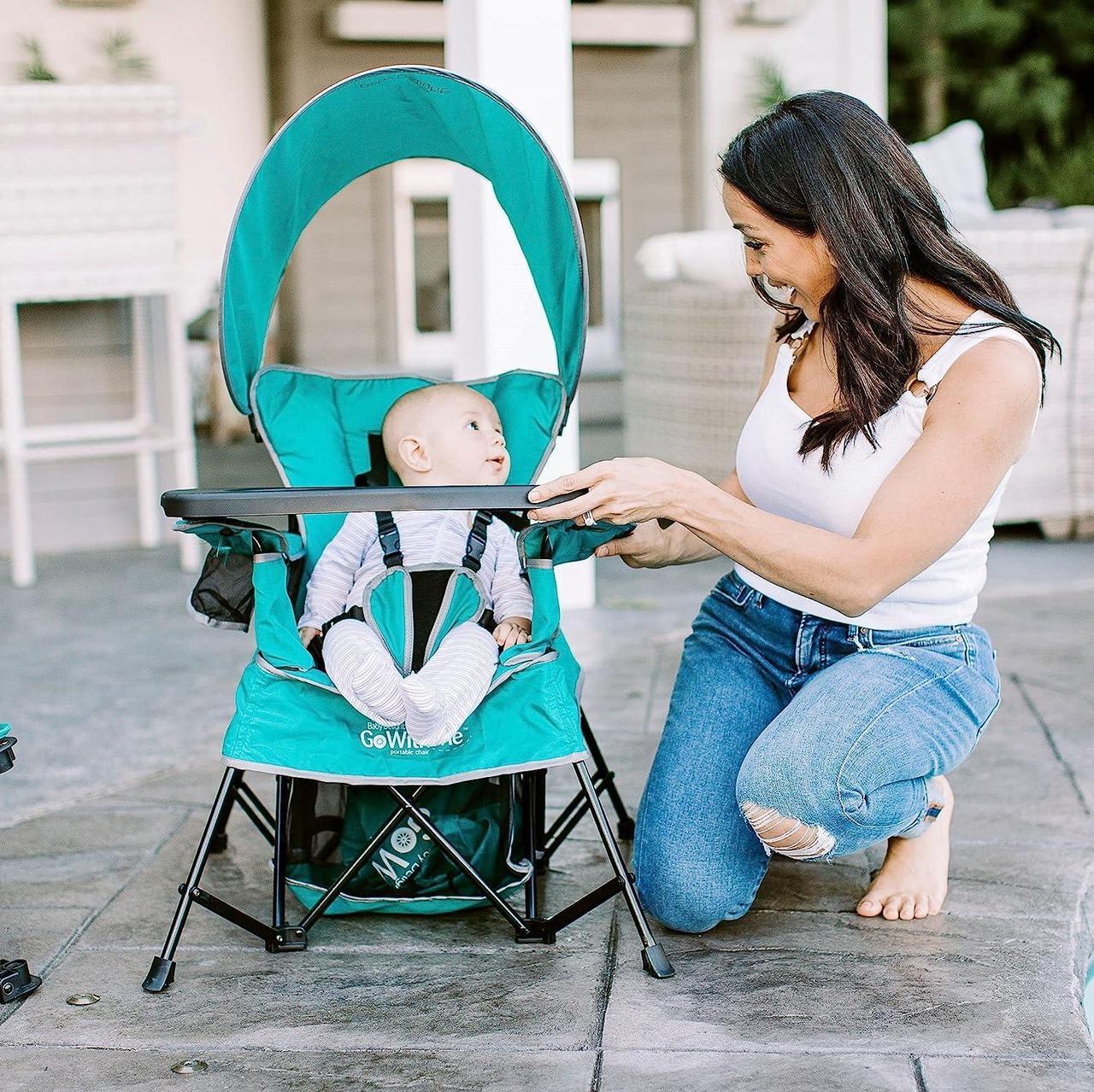 Alt view image 3 of 7 - Baby Delight Go with Me Venture Portable Chair | Indoor and Outdoor | Sun Canopy | 3 Child Growth Stages | Teal, Welcome to consult