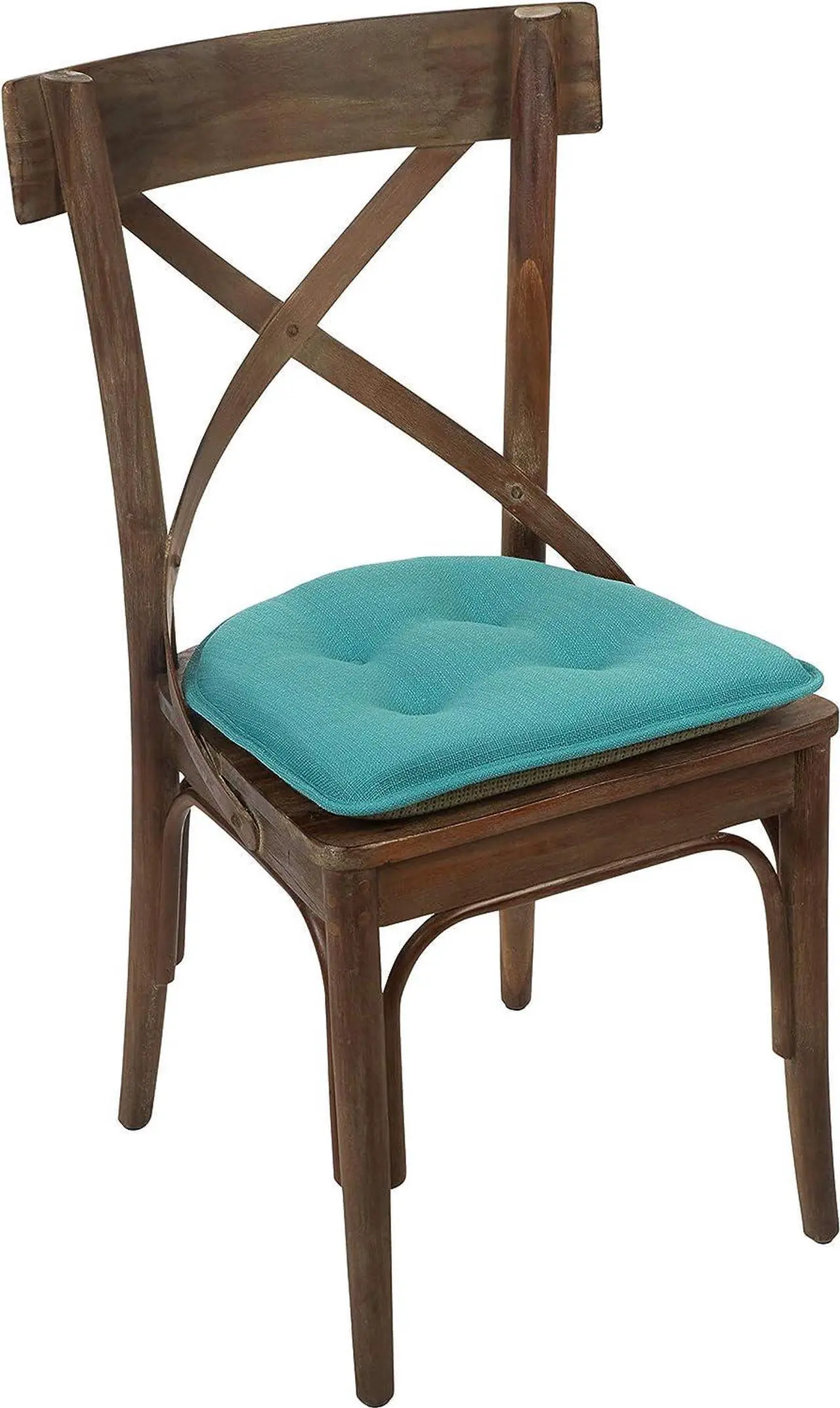 Alt view image 2 of 6 - Klear Vu Omega Non-Slip Universal Chair Cushions for Dining Room, Kitchen and Office Use, U-Shaped Skid-Proof Seat Pad, 15x16 Inches 4 Pack Solid Teal Blue 4 Count