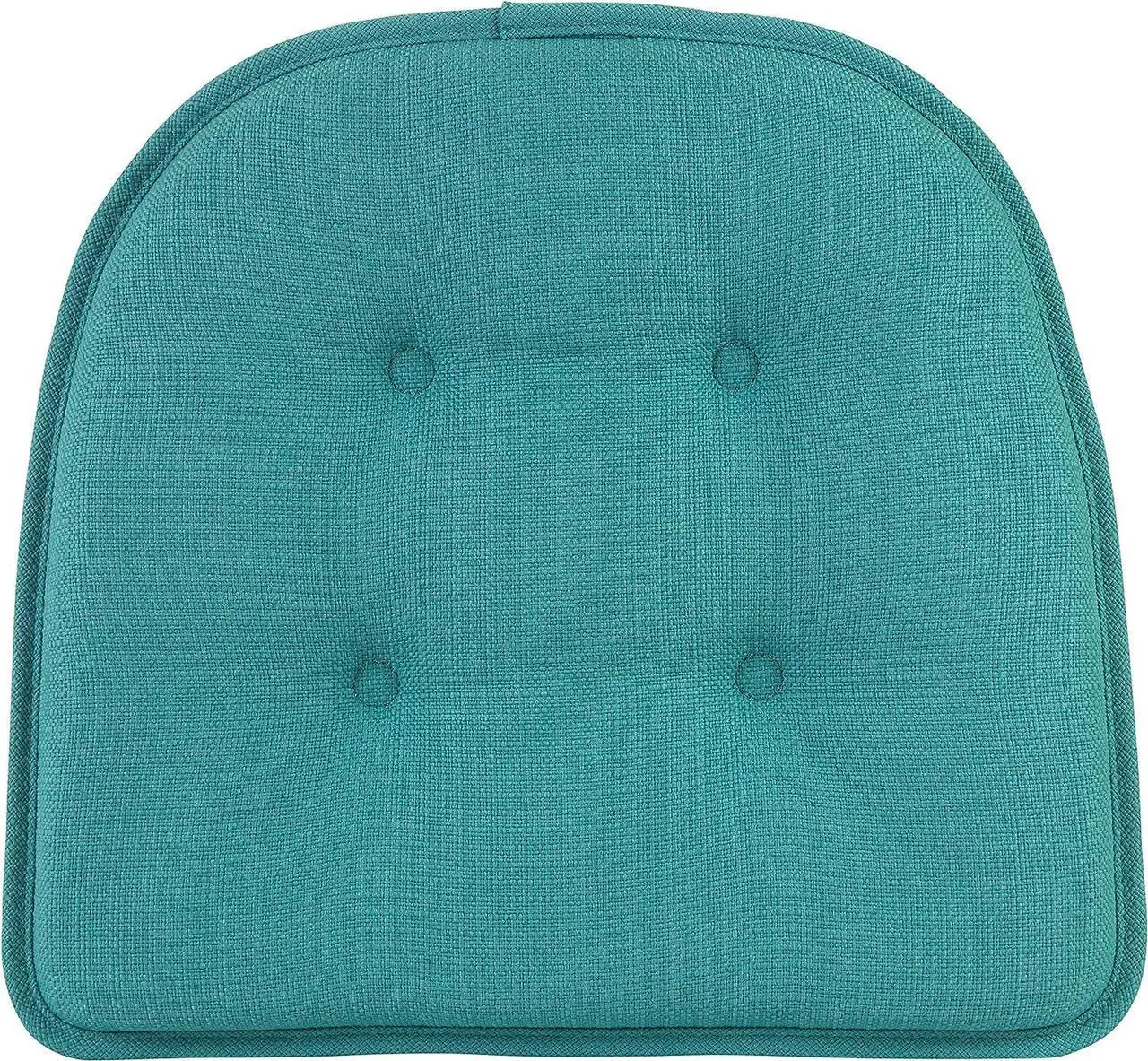 Alt view image 3 of 6 - Klear Vu Omega Non-Slip Universal Chair Cushions for Dining Room, Kitchen and Office Use, U-Shaped Skid-Proof Seat Pad, 15x16 Inches 4 Pack Solid Teal Blue 4 Count