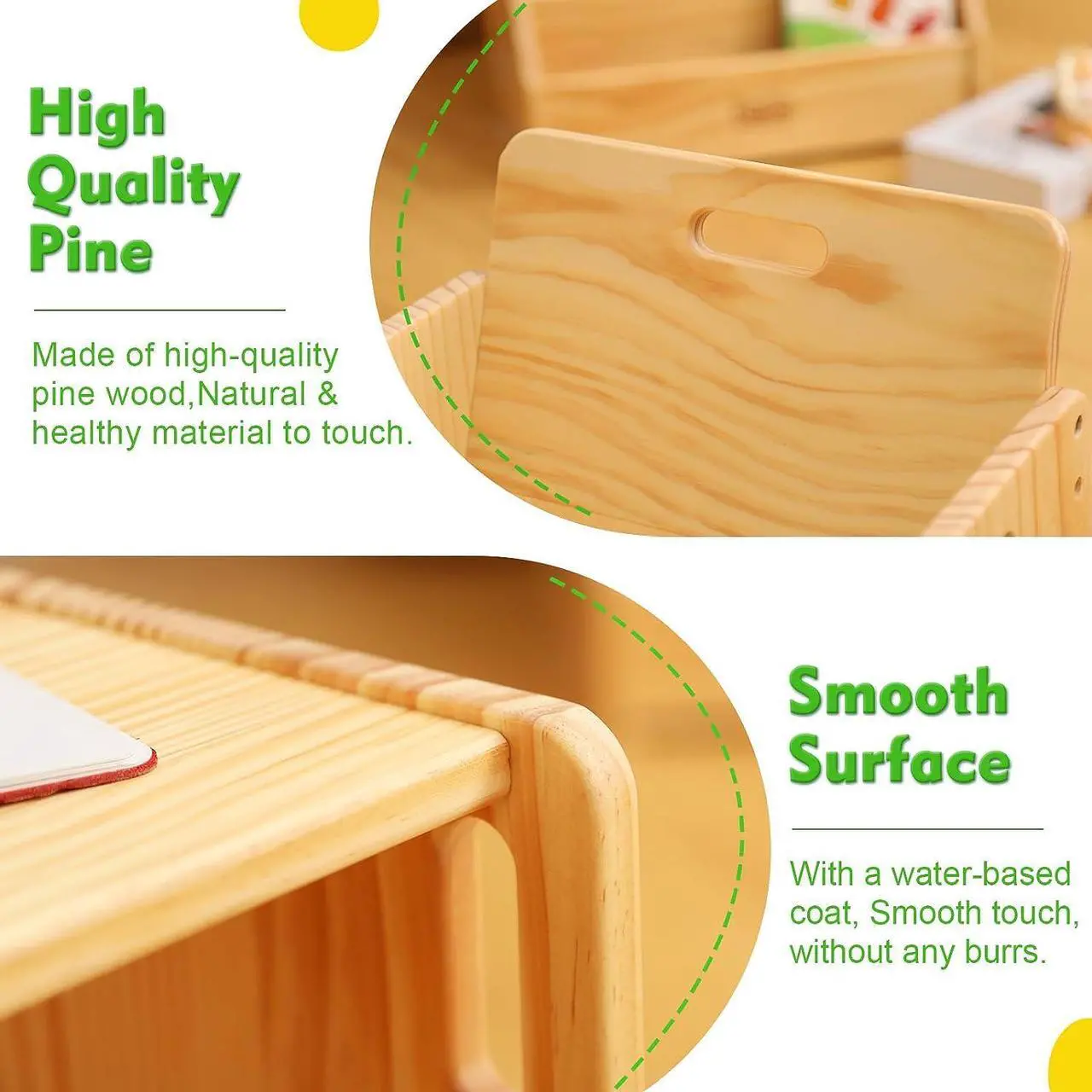 Alt view image 3 of 6 - FUNLIO Montessori Weaning Table and Chair Set for Toddlers Age 1-3, Height Adjustable Toddler Table and Chair Set, Cube Kids Table Chair for Reading/Eating/Playing, Easy to Assemble, CPC Certified