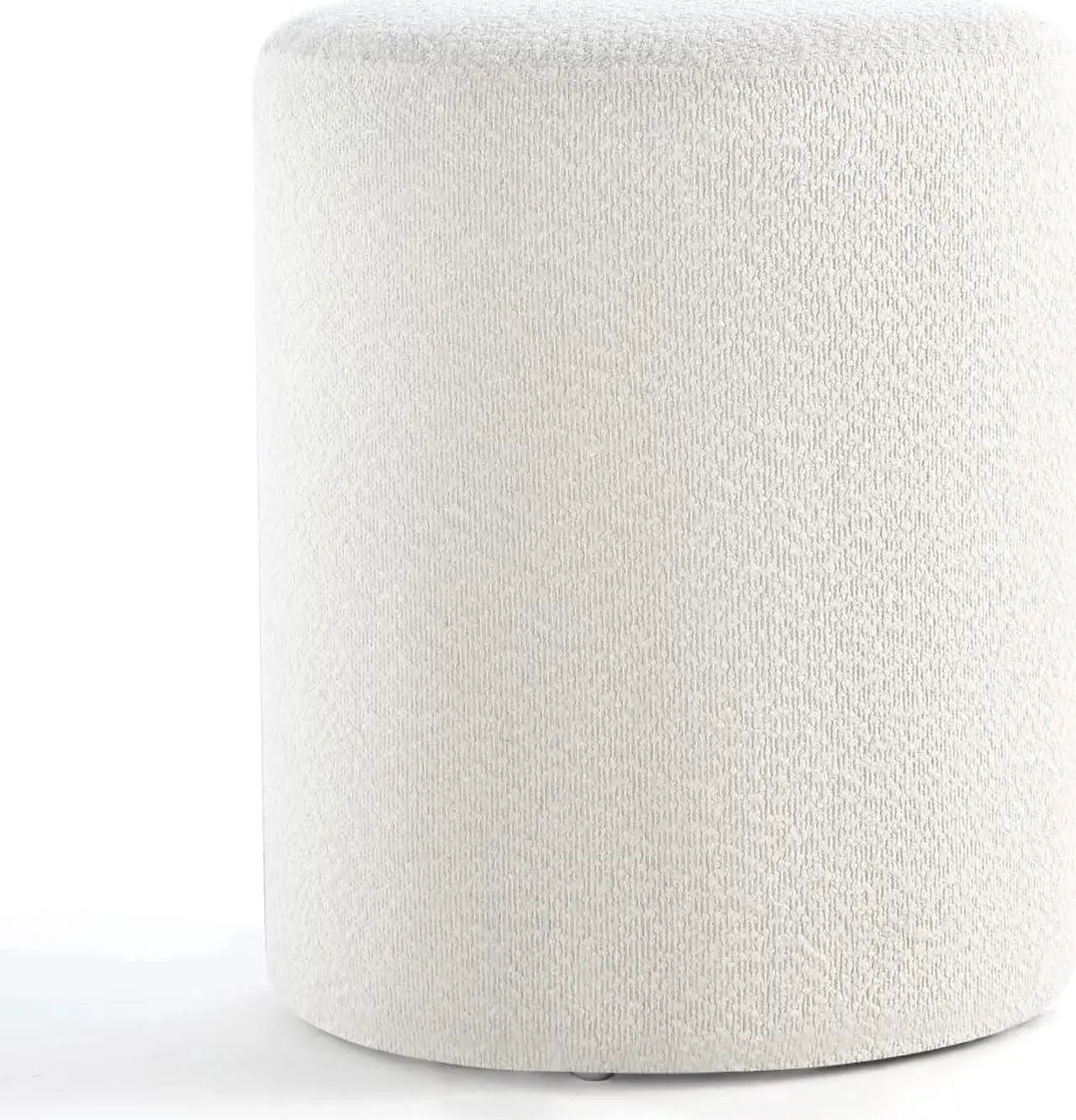 Alt view image 5 of 7 - Get Set Style Modern Round Ottoman with Soft Padded Seat, Multifunctional Vanity Chairs for Makeup, Upholstered Footrest Stool Ottoman Foot Stool for Living Room, Bedroom, Welcome to consult