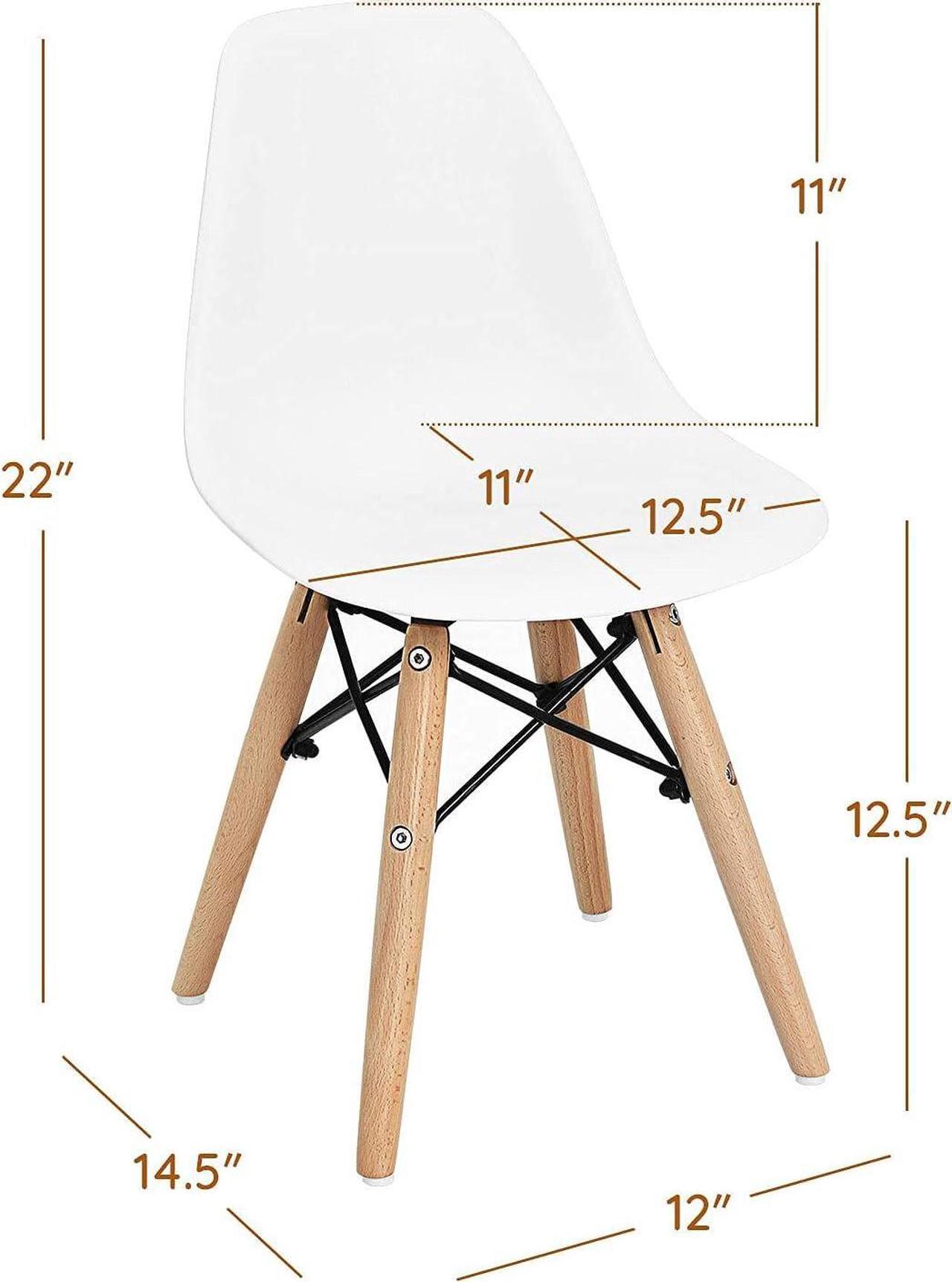 Alt view image 7 of 7 - Costzon Kids Chair 4 Pcs, Toddler Chair in Mini DSW Size w/Solid Wood Legs, Wire Steel Base, Curved Backrest, Mid-Century Plastic Study Chair for Children of 3+, Ideal for Nursery, School & Home Use