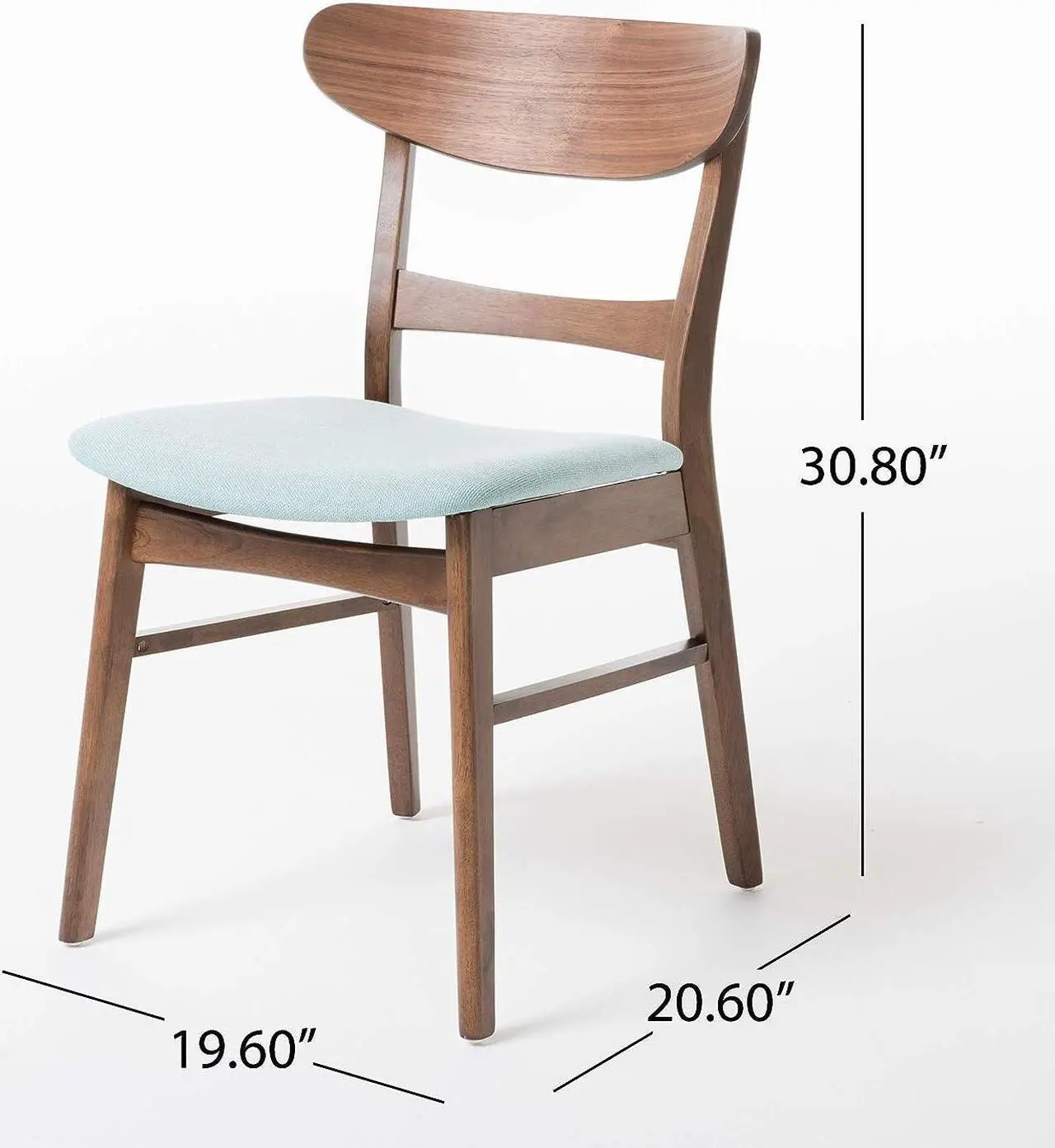 Alt view image 2 of 7 - Christopher Knight Home Idalia Dining Chairs, 2-Pcs Set, Mint / Walnut Finish, Welcome to consult