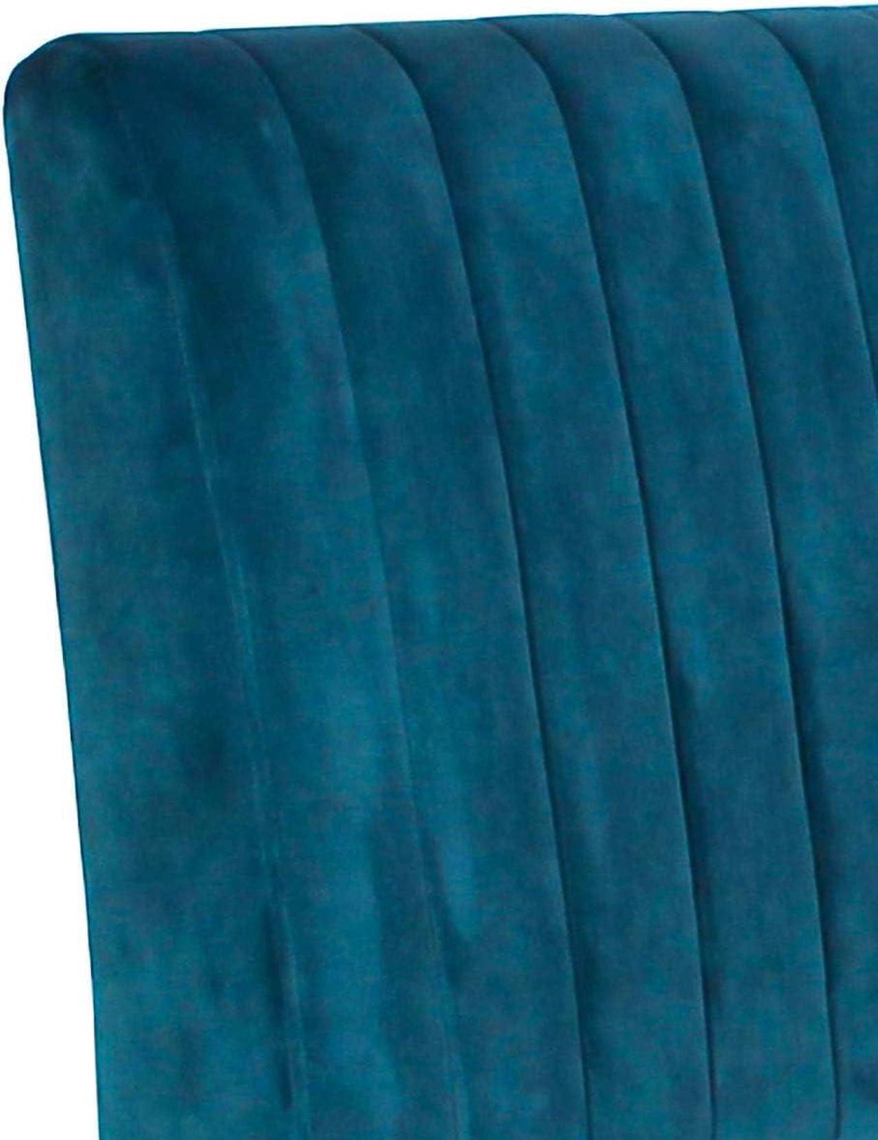 Alt view image 6 of 7 - STHOUYN Mordern Velvet Armless Accent Chair Sofa Decorative Slipper Chair Vanity Chair for Bedroom Desk, Corner Side Chair Living Room Furniture Blue