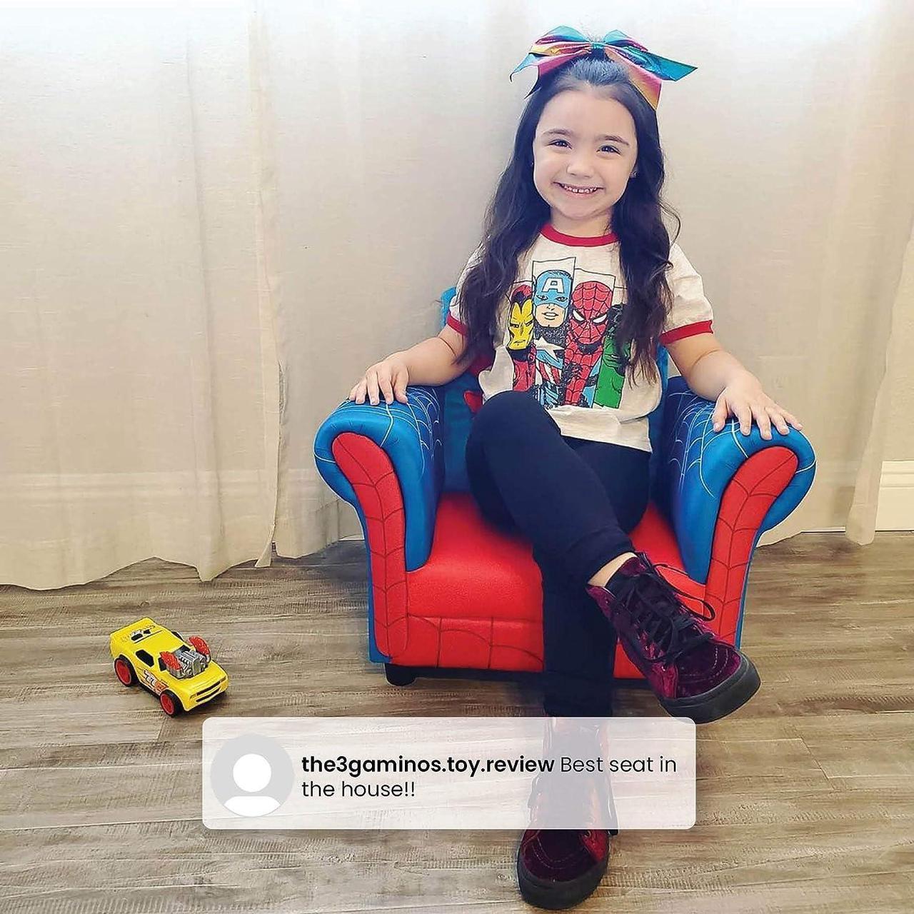 Alt view image 6 of 7 - Delta Children Figural Upholstered Chair, Marvel Spider-Man (Blue, Red), Welcome to consult