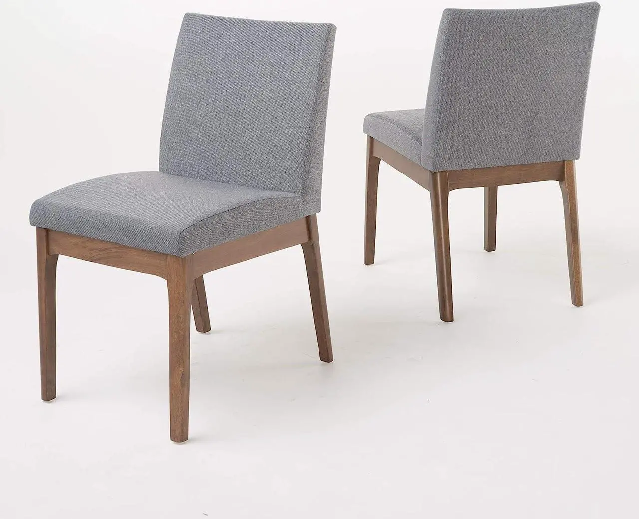 Main image of Christopher Knight Home Kwame Fabric / Walnut Finish Dining Chairs, 2-Pcs Set, Dark Grey, Welcome to consult