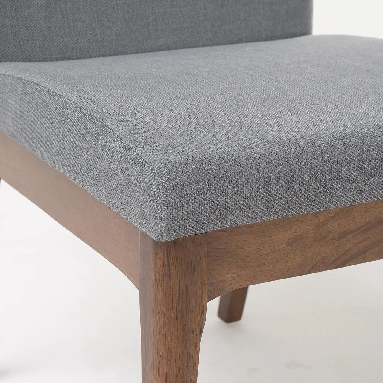 Alt view image 7 of 7 - Christopher Knight Home Kwame Fabric / Walnut Finish Dining Chairs, 2-Pcs Set, Dark Grey, Welcome to consult