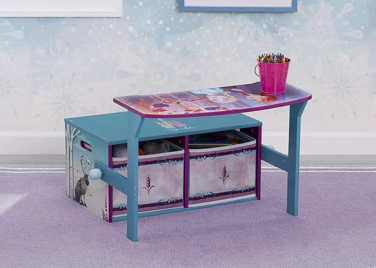 Alt view image 4 of 7 - Delta Children Kids Convertible Activity Bench - Greenguard Gold Certified, Frozen II, Welcome to consult