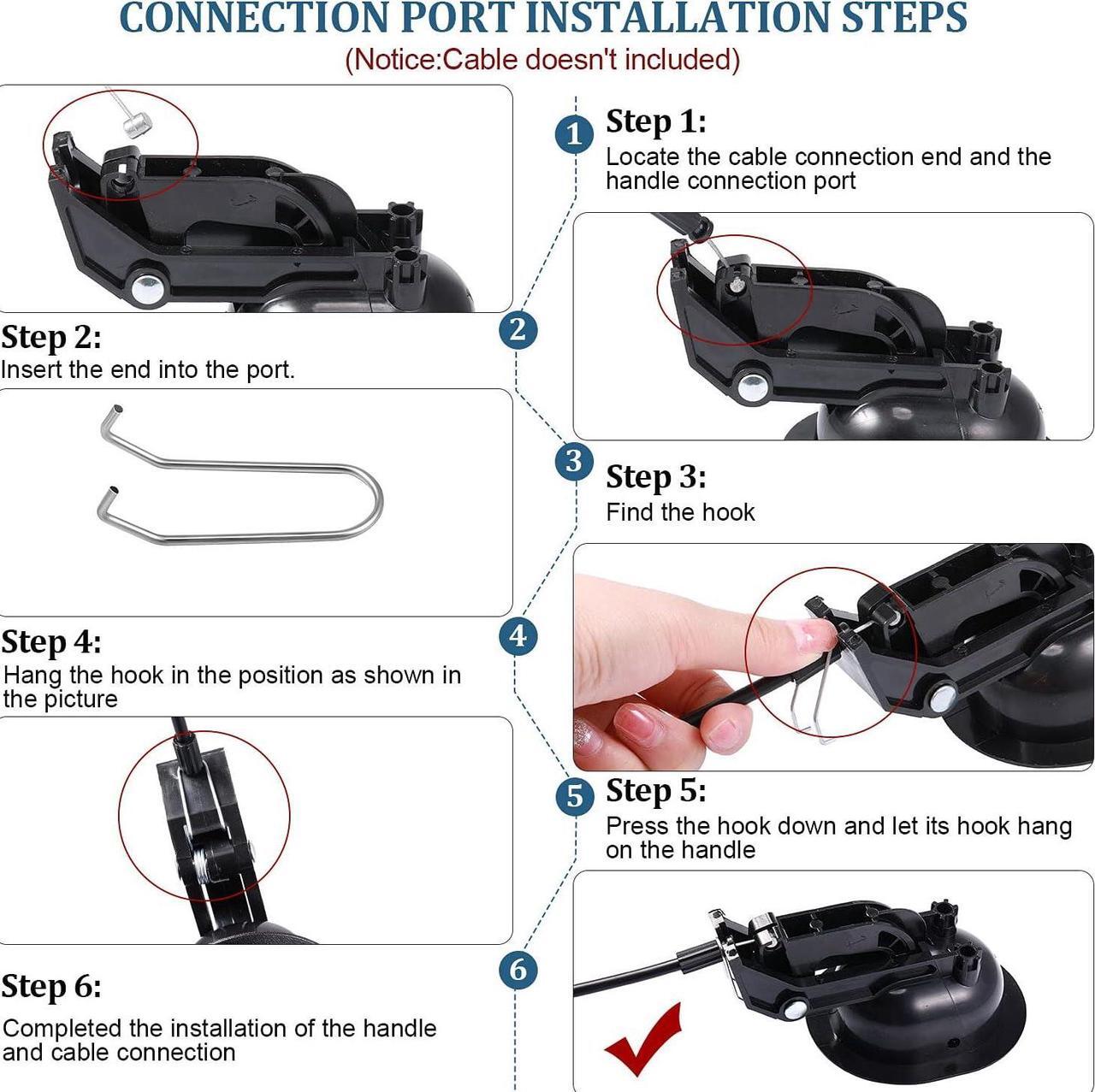 Alt view image 4 of 7 - Hotop Recliner Handle Replacement 4 Pieces Chair Release Lever Black Oval Pull Parts Plastic Sofa with Cable Hook, 3.5 x 3 Inches, Welcome to consult