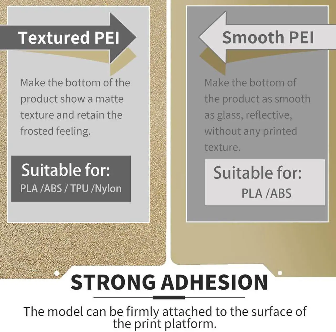 Alt view image 2 of 7 - 3D Printer 165x165mm/6.5x6.5inch PEI SheetDouble Sided Textured/SmoothSpring Steel Magnetic Build Plate Flexible Bed for Flashforge Adventure 3/Ender 2 pro/LuzBot Mini 2 Desktop 3D Printer