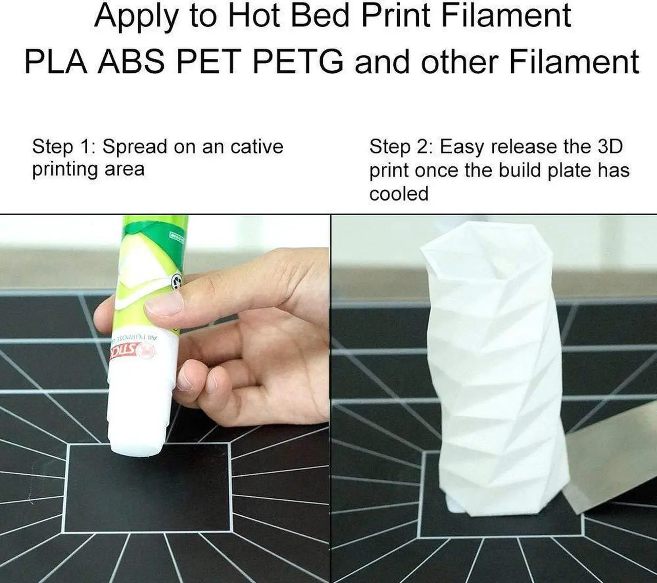 Alt view image 5 of 7 - ACEIRMC 3D Printer Glue Stick for Hot Bed Print Filament PLA ABS PET PETG Washable Anti-Tilt Non-Toxic - 21g(Pack of 3), Welcome to consult