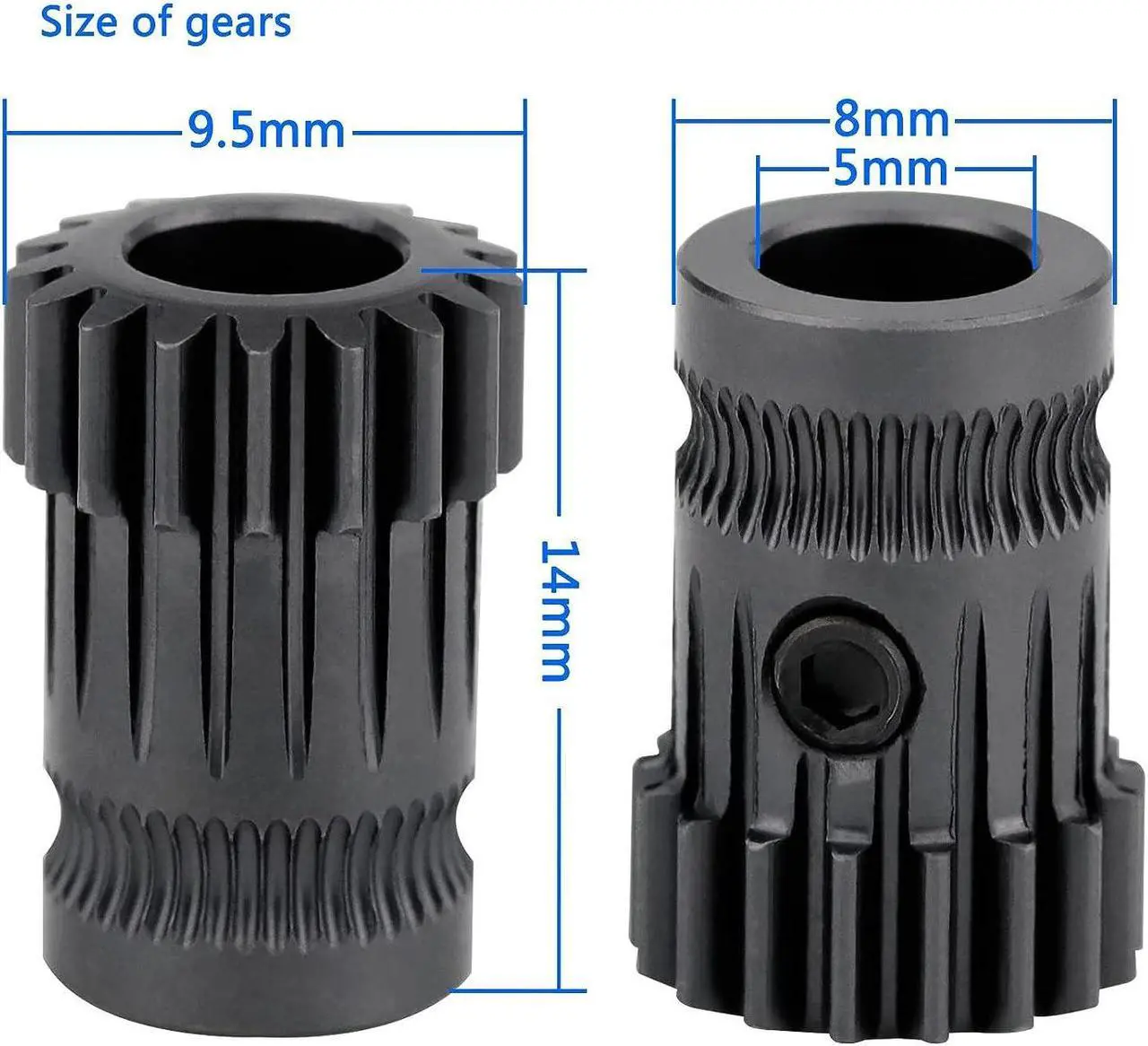 Alt view image 3 of 4 - POLISI3D 3D Printer Hardened Steel MK3 Drive Gear extruder Dual Gears kit DriveGears Extrusion Wheel for Upgrade Prusa i3 MK2/MK2S/MK2.5 MK3S 3D Printer, Welcome to consult