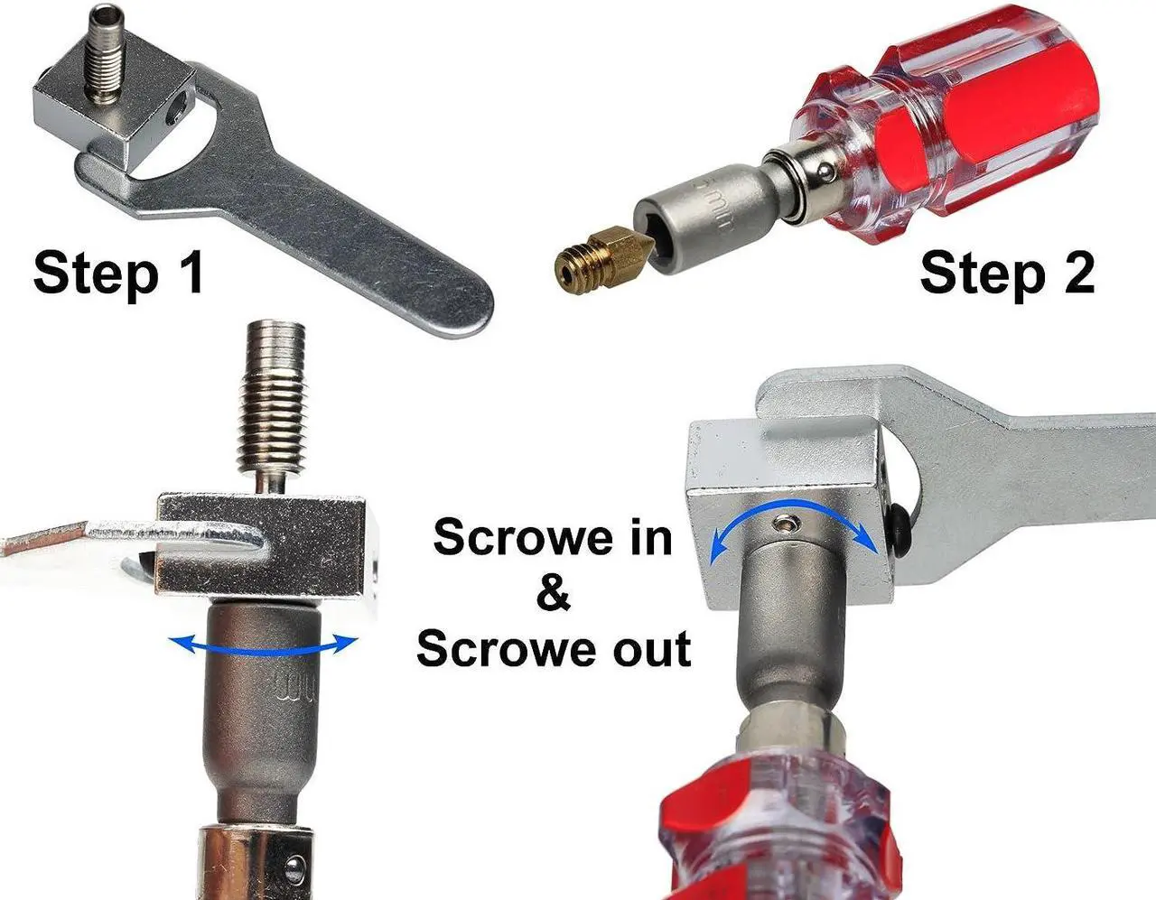 Alt view image 6 of 6 - BIAOBIAO 3D Printer MK8 Nozzles CR-10 Nozzle + 4 DIY Tools for 3D Printer Nozzle Change Replacement, Welcome to consult