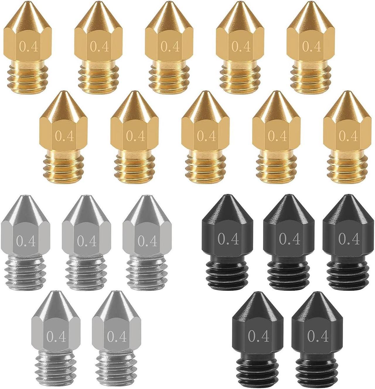 20PCS 3D Printer Hardened Steel +Stainless Steel +Brass Extruder Nozzle MK8 Nozzles 0.4mm,for Creality Ender 3 Ender 3 V2 Ender 3 Pro CR-10 Makerbot Creality CR-10 Ender 3 5, Welcome to consult