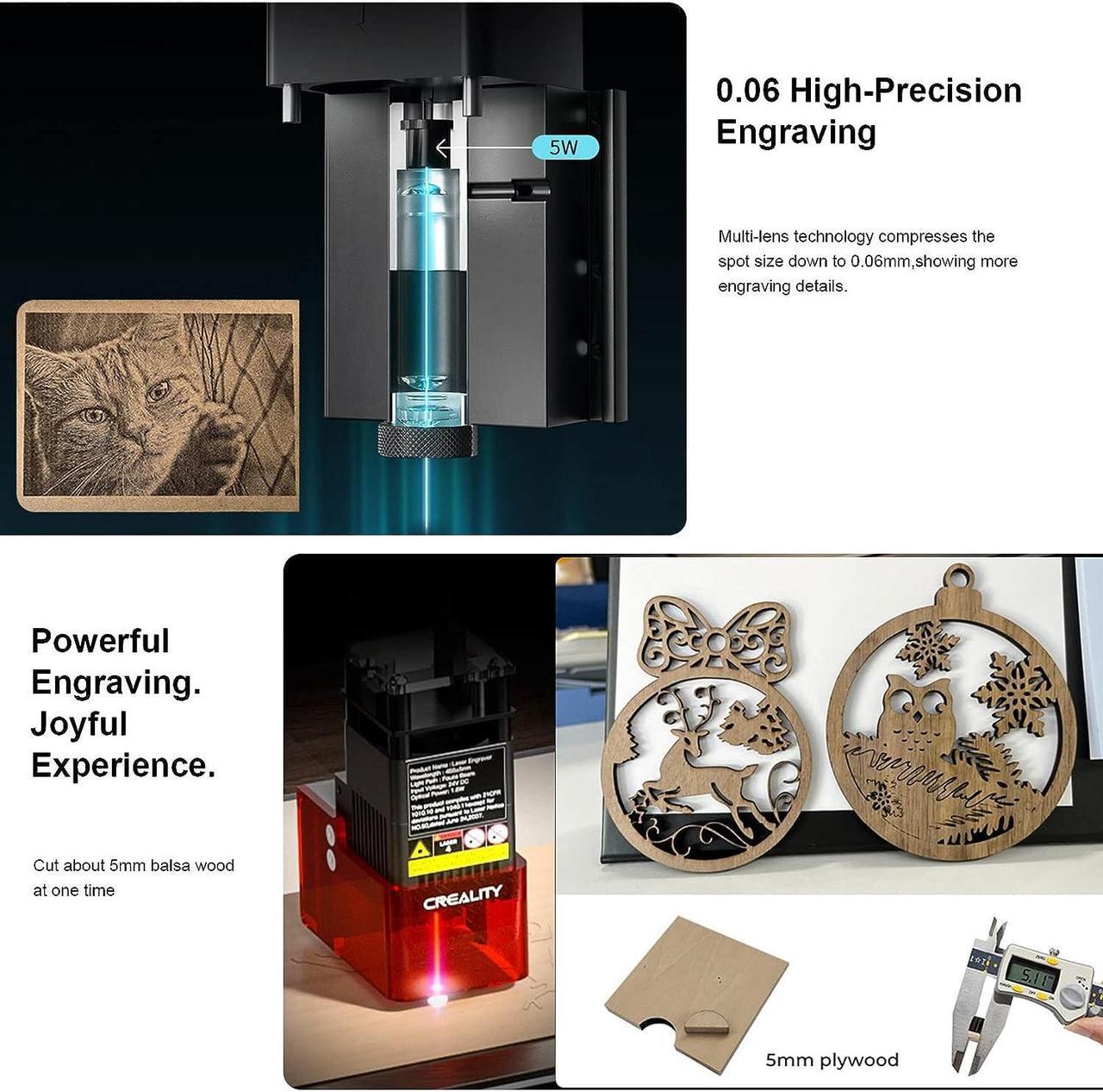 Alt view image 3 of 7 - ENOMAKER Creality Laser Engraver Module Kit 5W 455nm for Metal,Wood,Leather,Acrylic,Plastic etc, Compatible Ender 3 Pro V2/NEO/MAX/S1/S1 Pro, CR-10 3D Printer etc., Welcome to consult