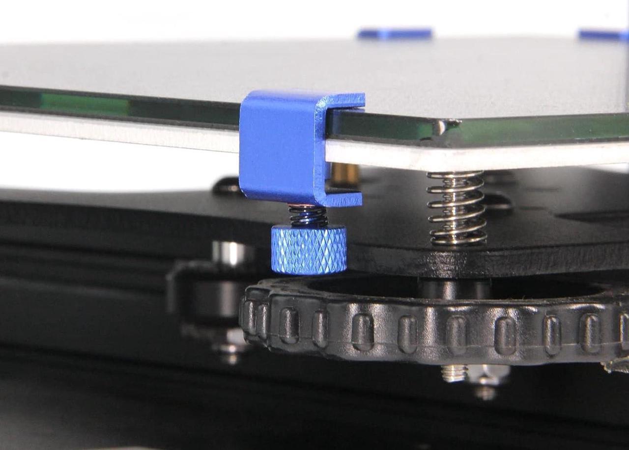 Alt view image 6 of 7 - Zeberoxyz 4pcs Ender 3 Pro Blue Glass Bed Clips Clamps Adjustable 3D Printer Heat Bed Fixed Clips for Ender3/pro/V2/3S,Ender5/CR-10,CR-20PRO,CR-10S Pro (4PCS-Blue Glass Bed Clip Clamps)