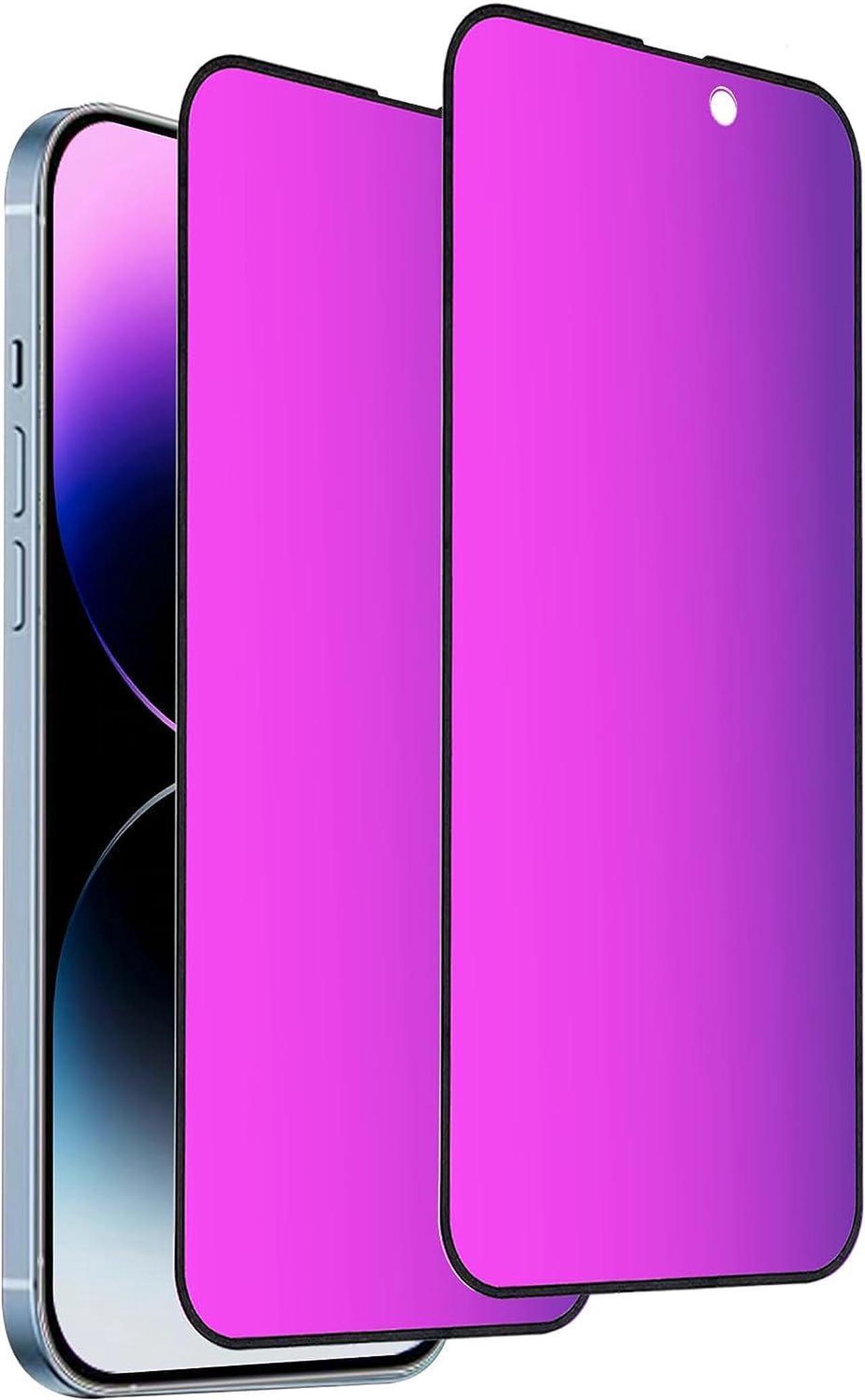Main image of Westillux Compatible with iPhone 14 Pro Max Privacy Screen Protector Private Tempered Glass mirror Anti Bluelight colorful Film Anti-Scratch Anti-Spy Bubble free HD clear 6.7 inch 2 pack (Purple)