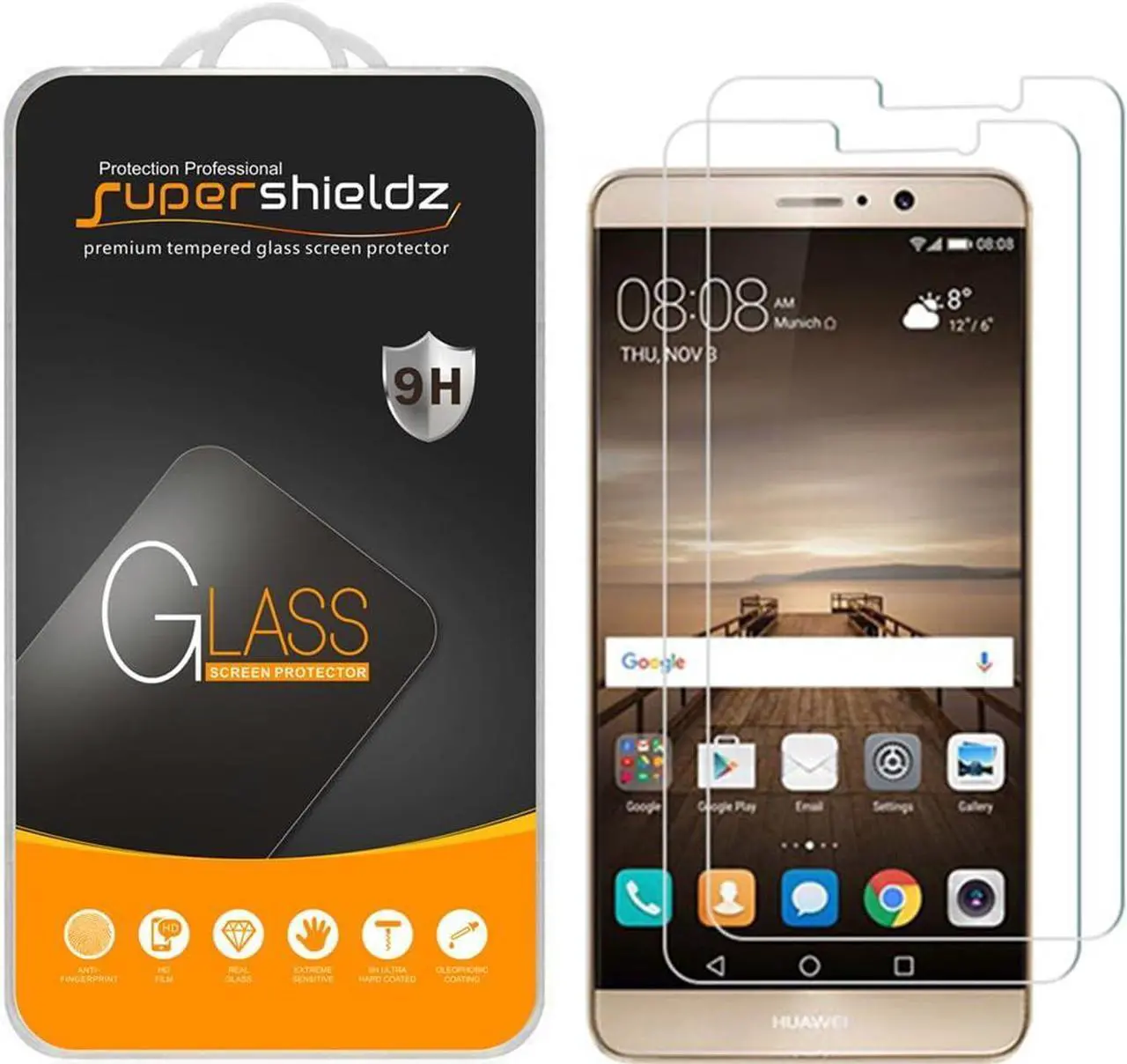 Main image of Supershieldz (2 Pack) Designed for Huawei Mate 9 Tempered Glass Screen Protector Anti Scratch, Bubble Free, Welcome to consult