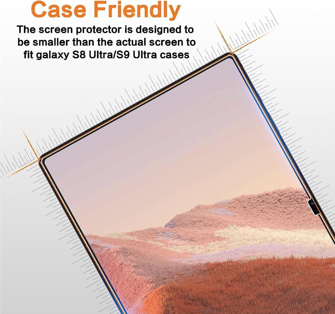 Alt view image 3 of 6 - AACL [2 Pack] Tempered Glass for Samsung Galaxy Tab S9 Ultra/Tab S8 Ultra Screen Protector(14.6 Inch), [Bubble-Free][Anti-Scratch][Case-Friendly]