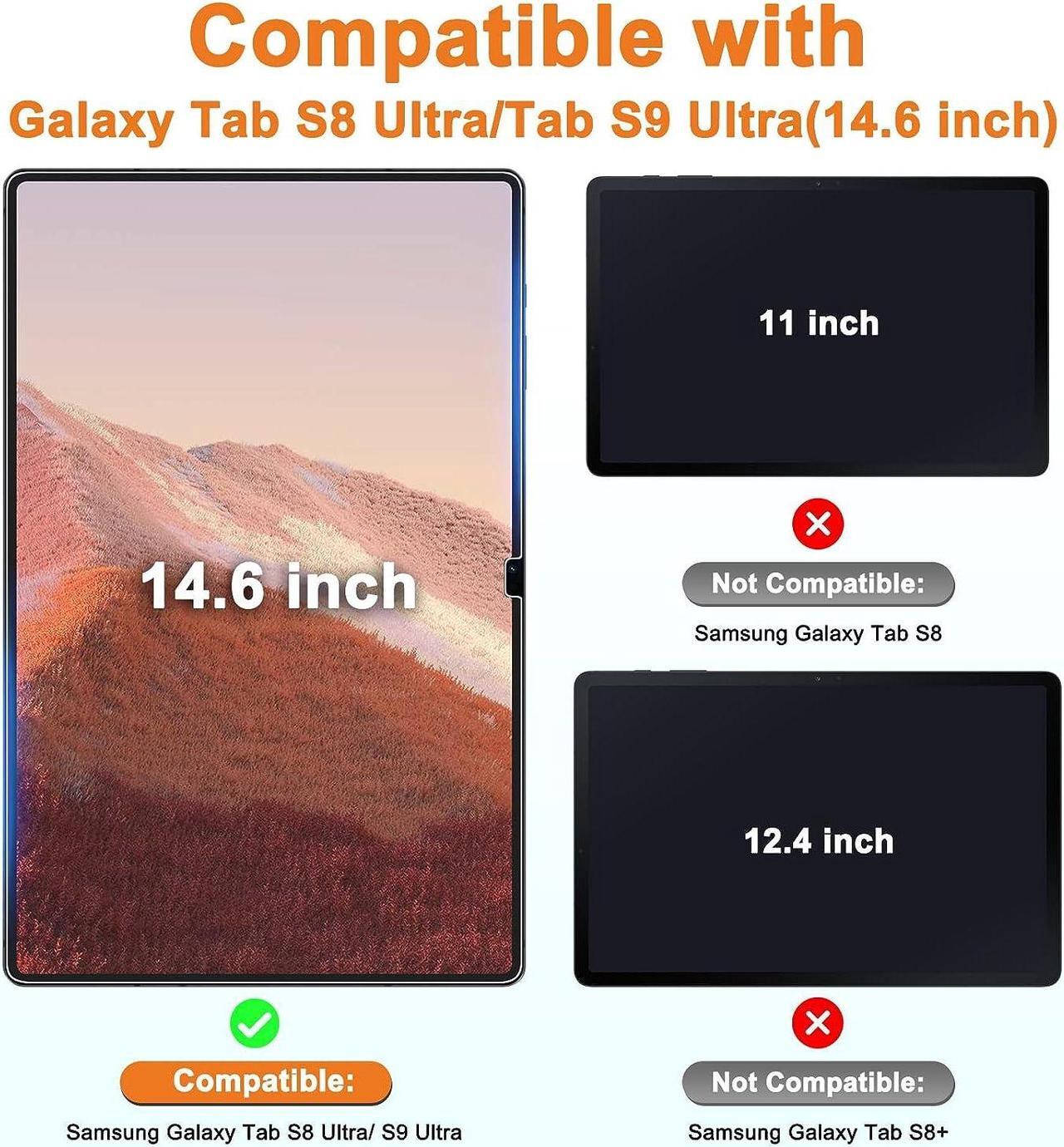 Alt view image 2 of 6 - AACL [2 Pack] Tempered Glass for Samsung Galaxy Tab S9 Ultra/Tab S8 Ultra Screen Protector(14.6 Inch), [Bubble-Free][Anti-Scratch][Case-Friendly]