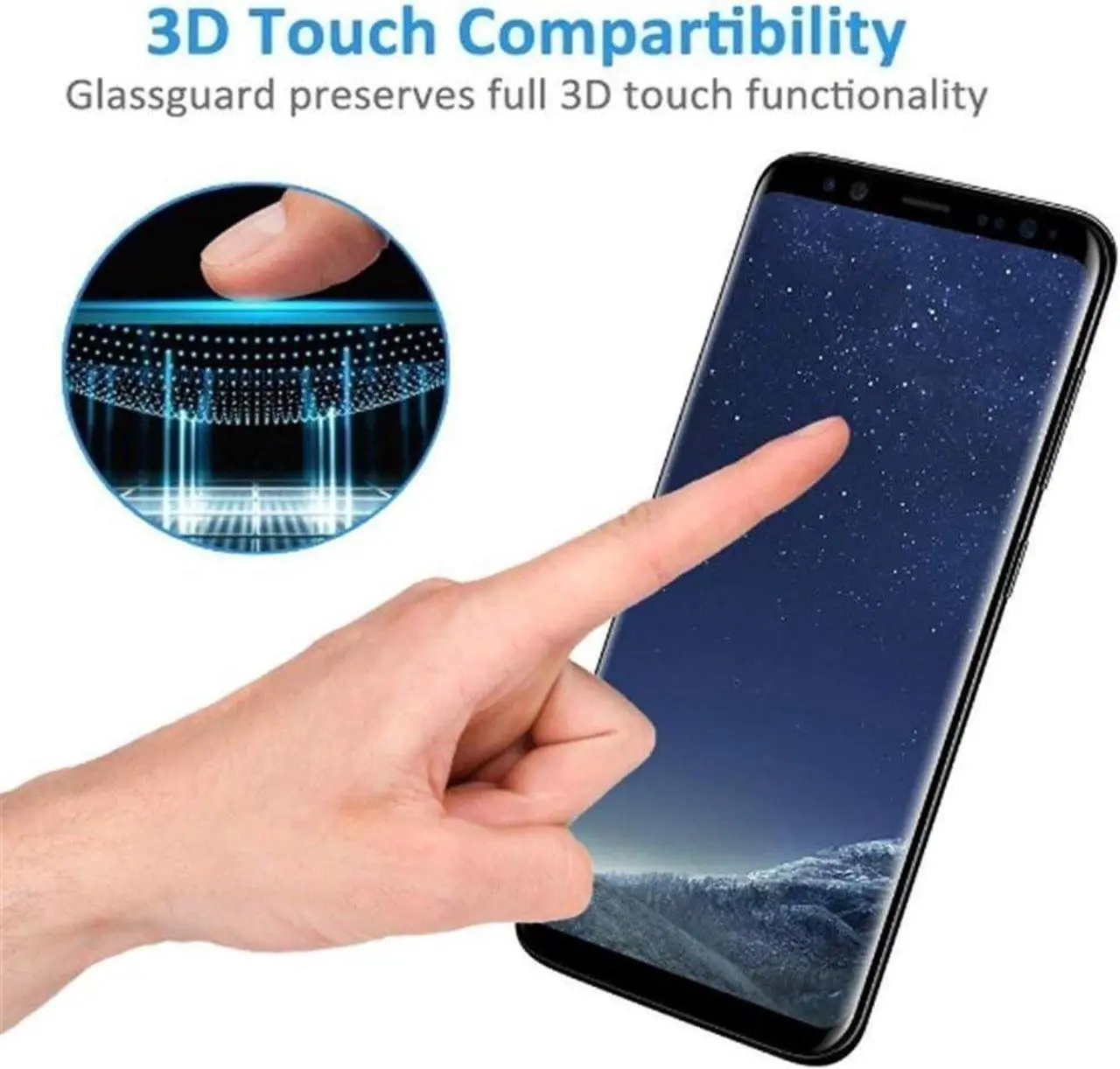 Alt view image 4 of 7 - [2 Pack] for Galaxy S8 Plus Privacy Screen Protector, AmzSuker Anti-Spy 3D Curved Tempered Glass [Case Friendly][9H Hardness][Anti-Scratch] Screen Protector for Samsung Galaxy S8 Plus