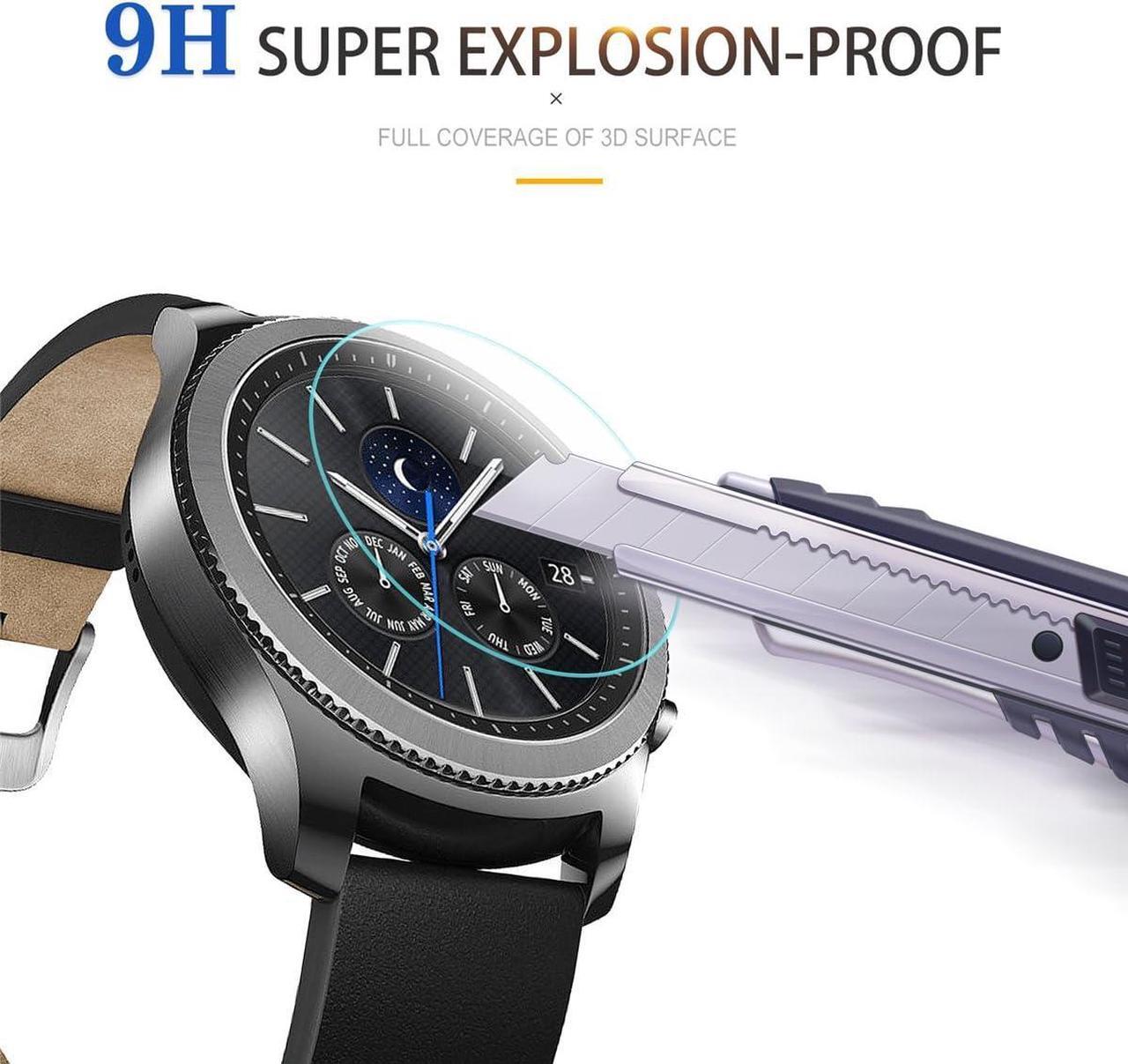 Alt view image 4 of 7 - Diruite 4-Pack for Samsung Gear S3 Frontier/Classic Screen Protector,Tempered Glass for Gear S3 Watch [2.5D 9H Hardness] [Bubble-Free] [Anti-Scratch], Welcome to consult