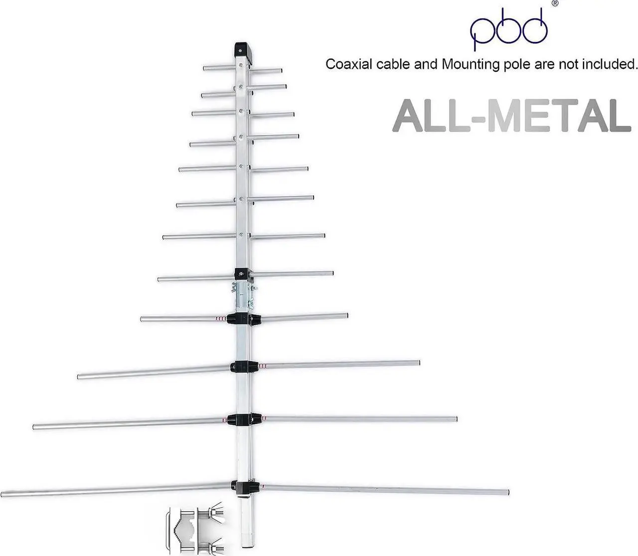 Alt view image 7 of 7 - PBD Outdoor Antenna Yagi Satellite HD Antenna - Attic or Roof Mount TV Antenna, RV Antenna for Camping, Long Range Digital OTA Antenna for Clear Reception, 4K 1080P, All Metal, Welcome to consult